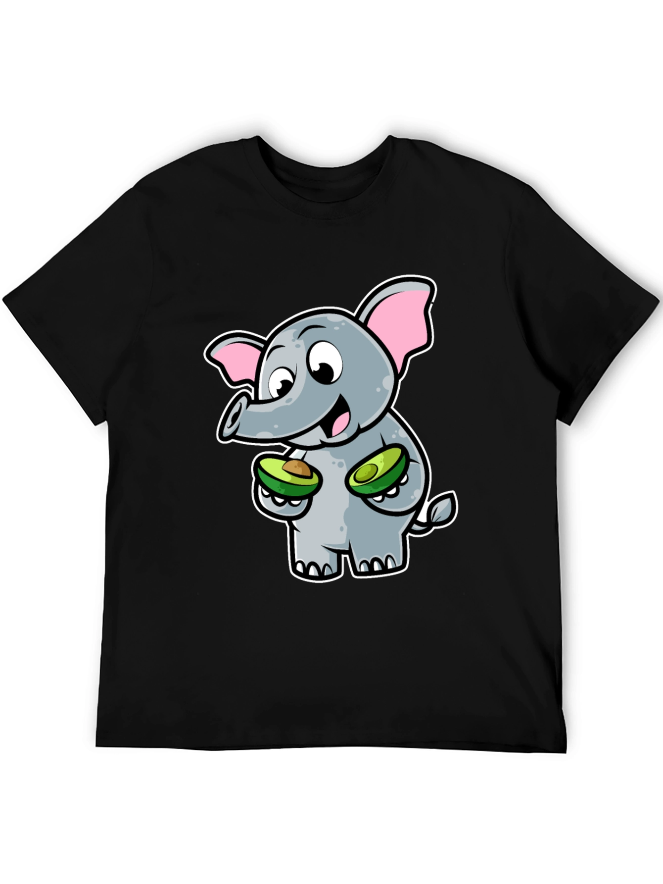 Elephant Avocado Black T-Shirt