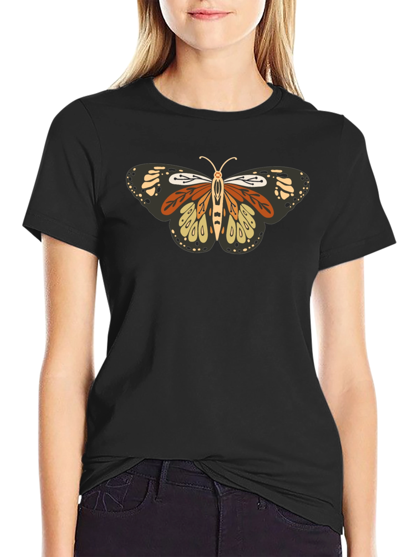 Butterfly Graphic Black T-Shirt