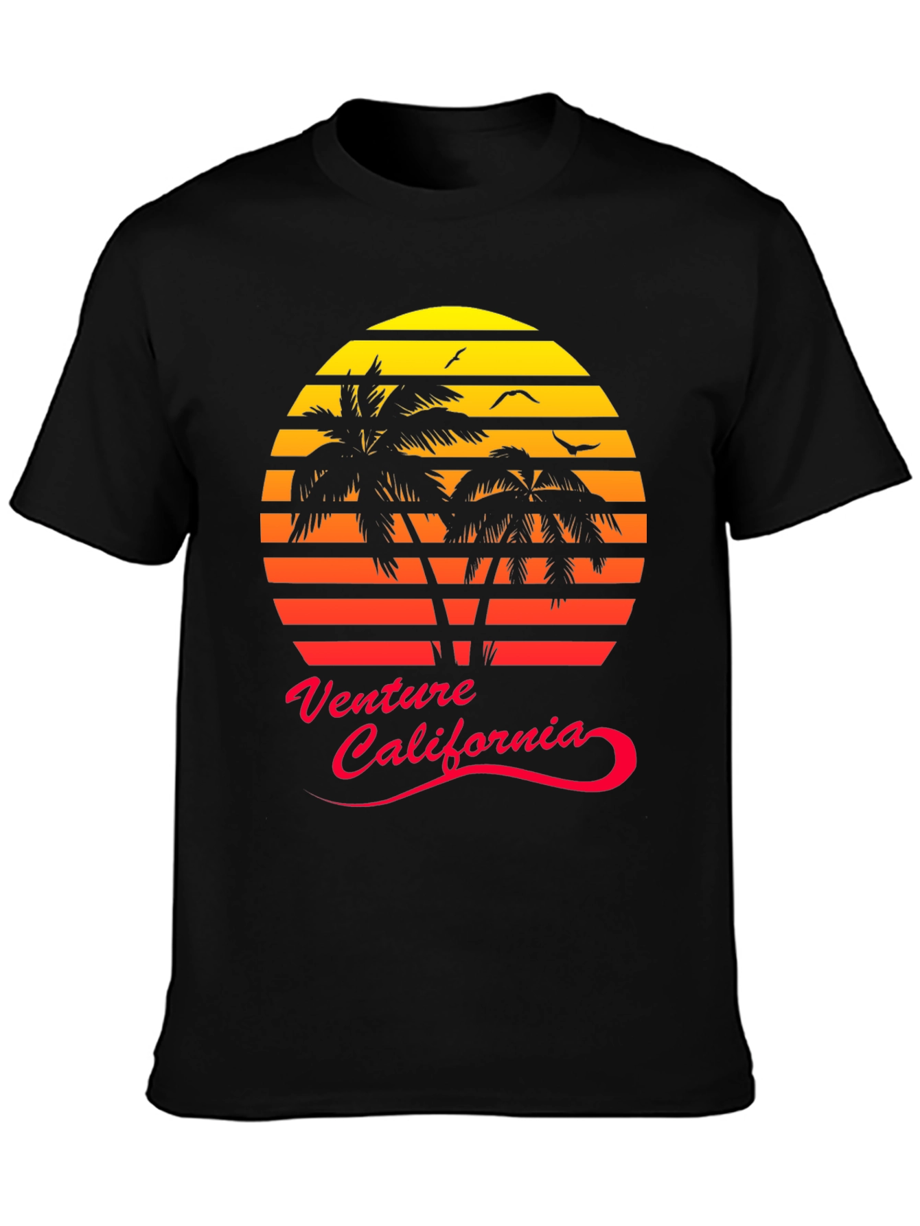 Venture California Sunset Palm Tree Graphic Tee