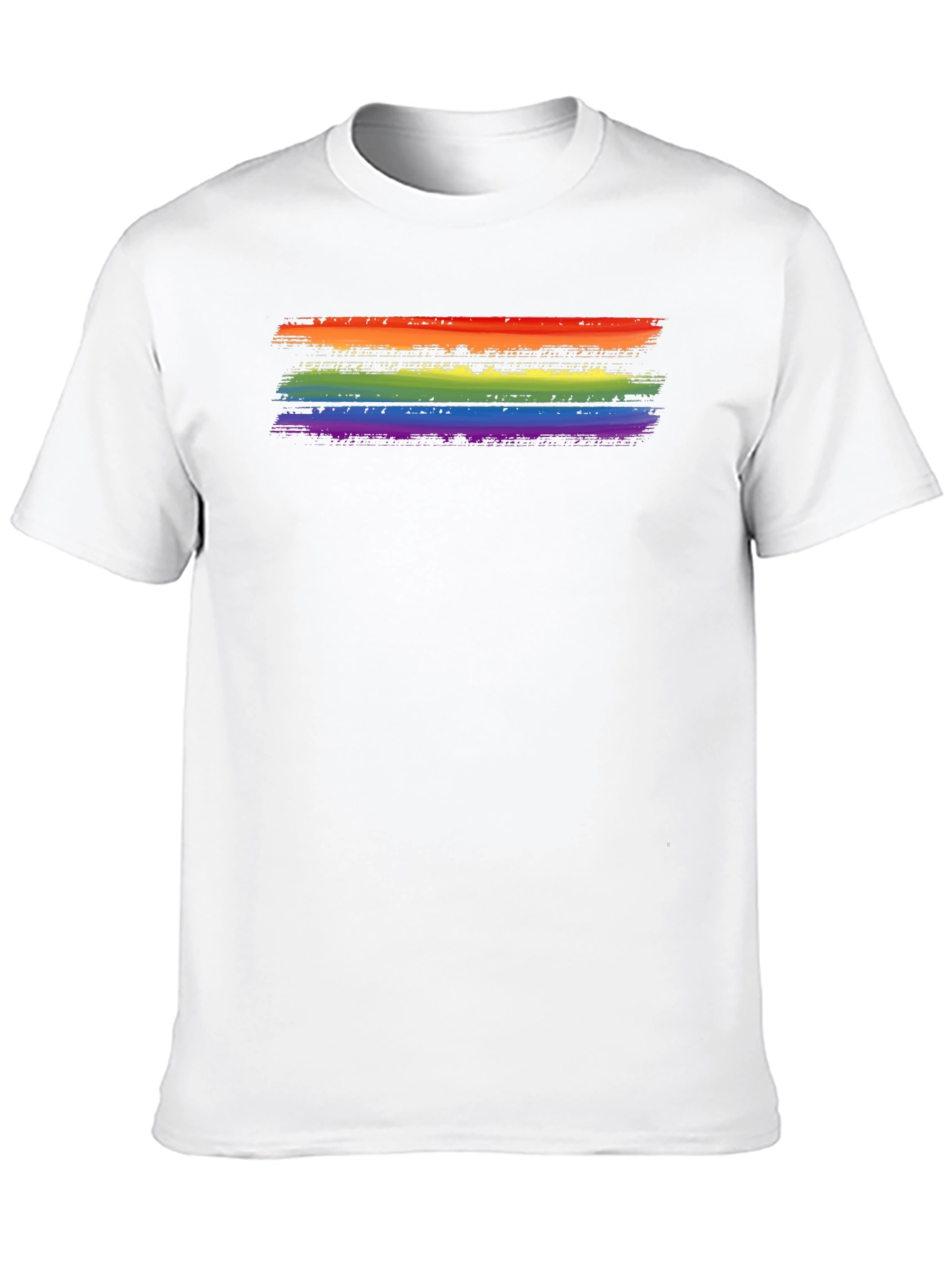 Rainbow Stripe Graphic Black T-Shirt