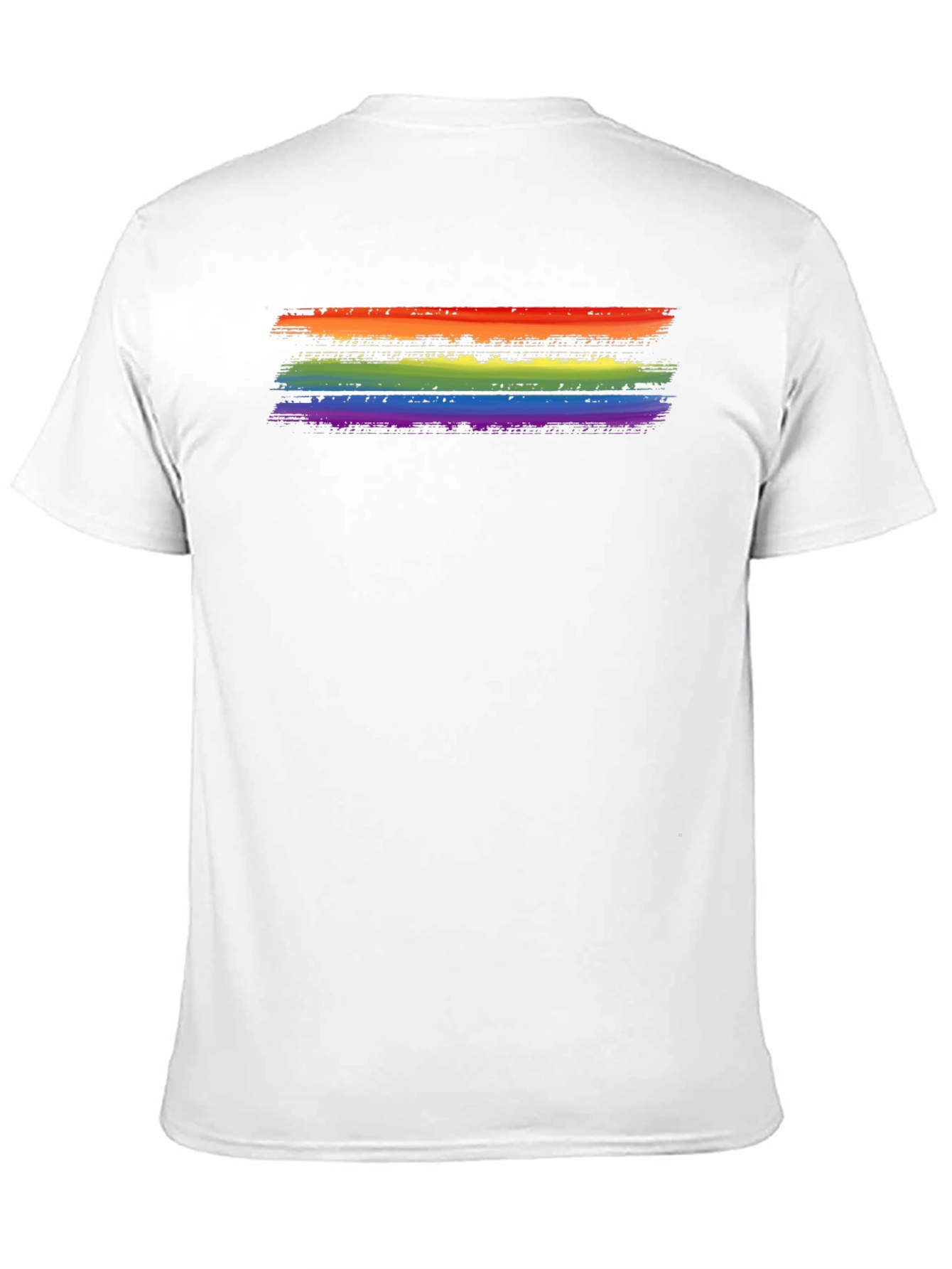 Rainbow Stripe Graphic Black T-Shirt
