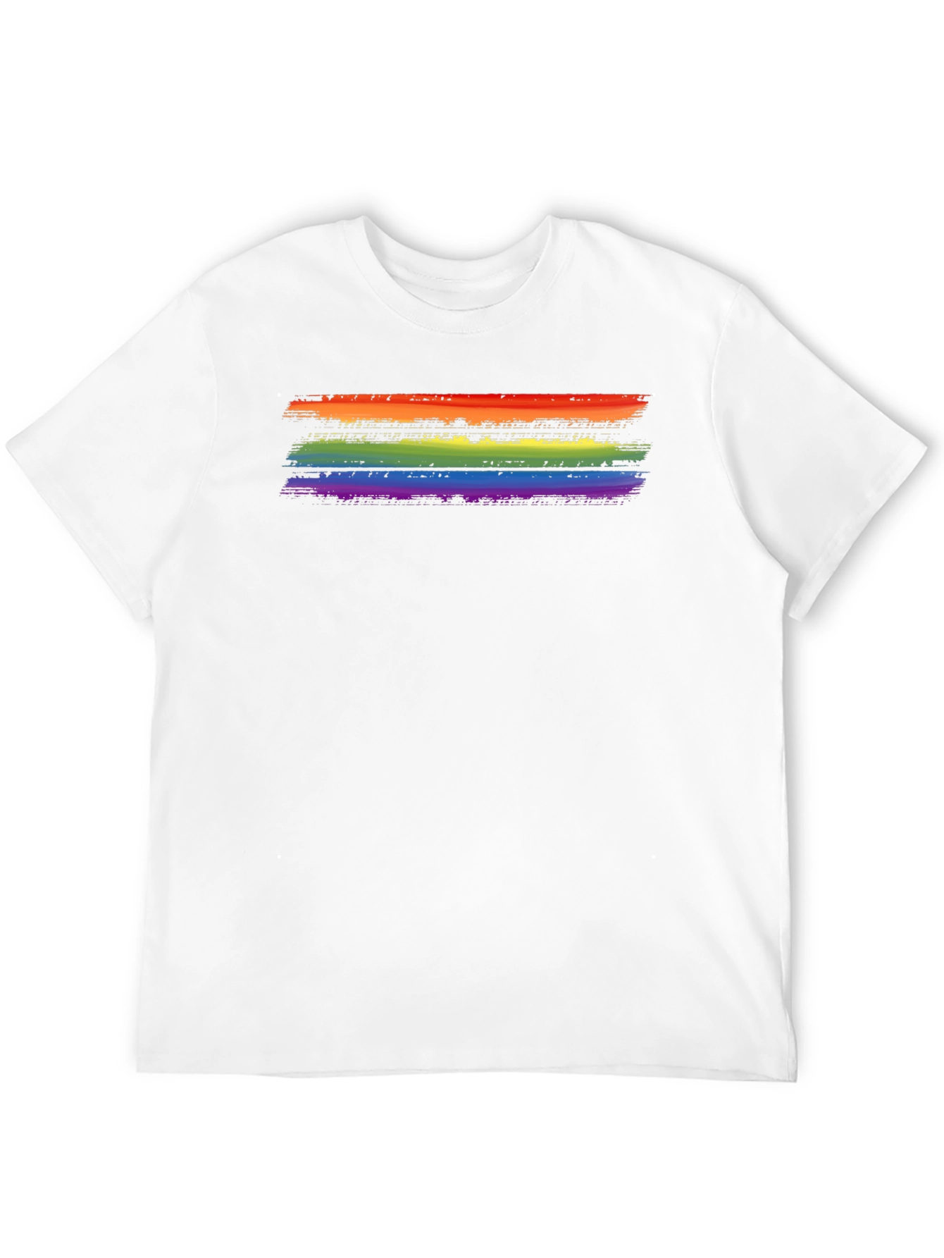 Rainbow Stripe Graphic Black T-Shirt