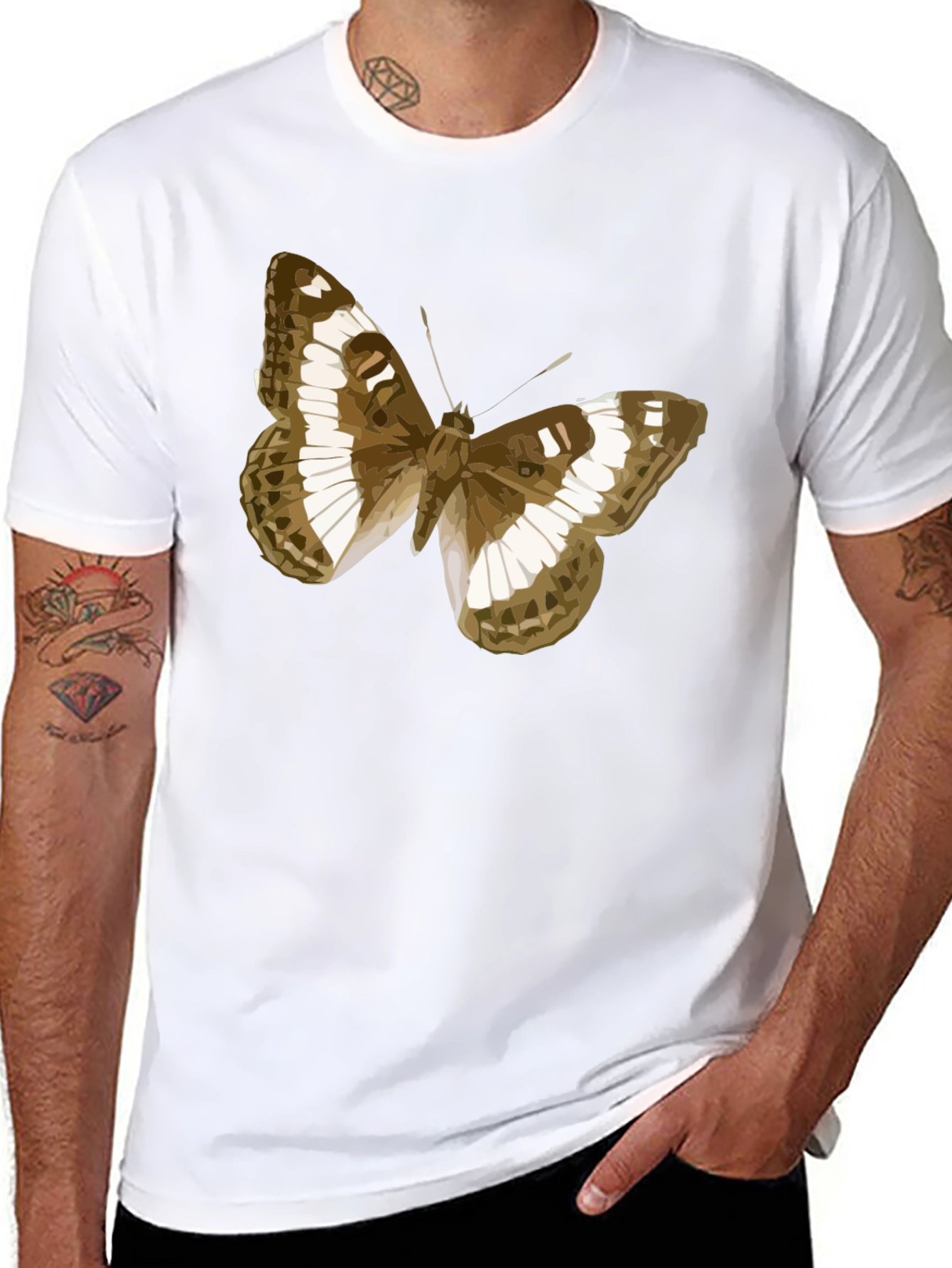 Butterfly Graphic Tee - Classic Black Cotton T-Shirt