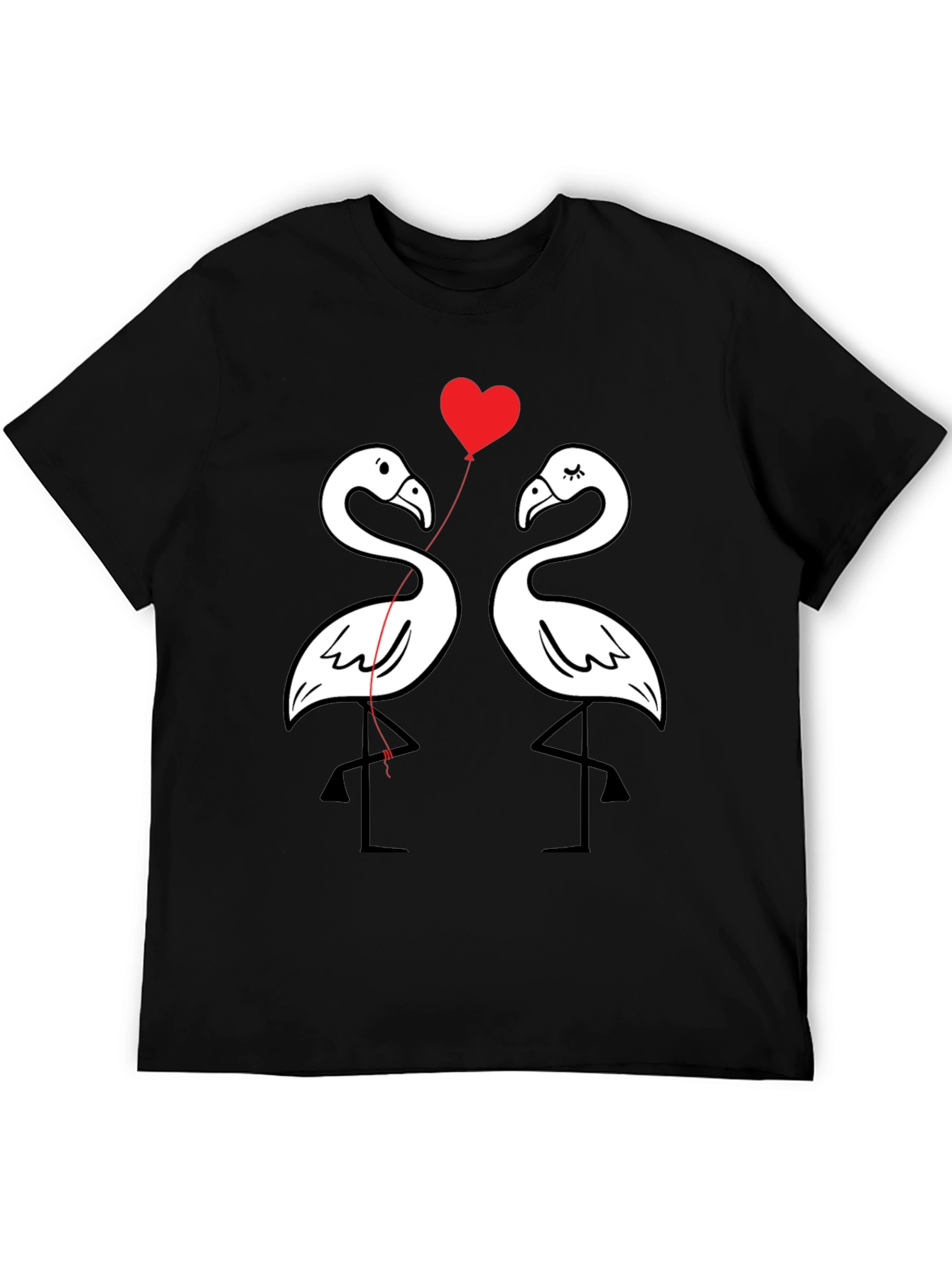 Flamingo Love Graphic Tee - Black