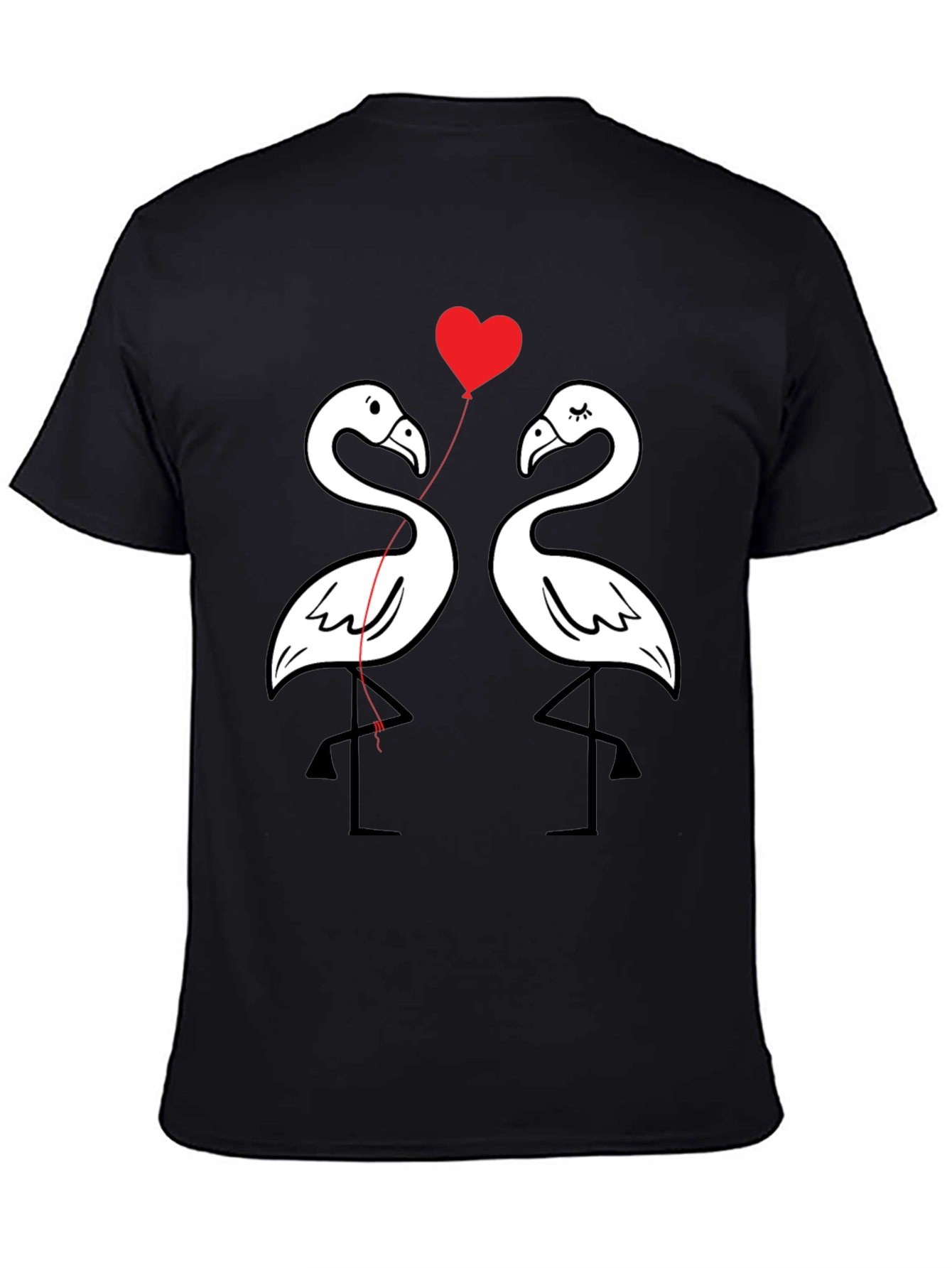 Flamingo Love Graphic Tee - Black