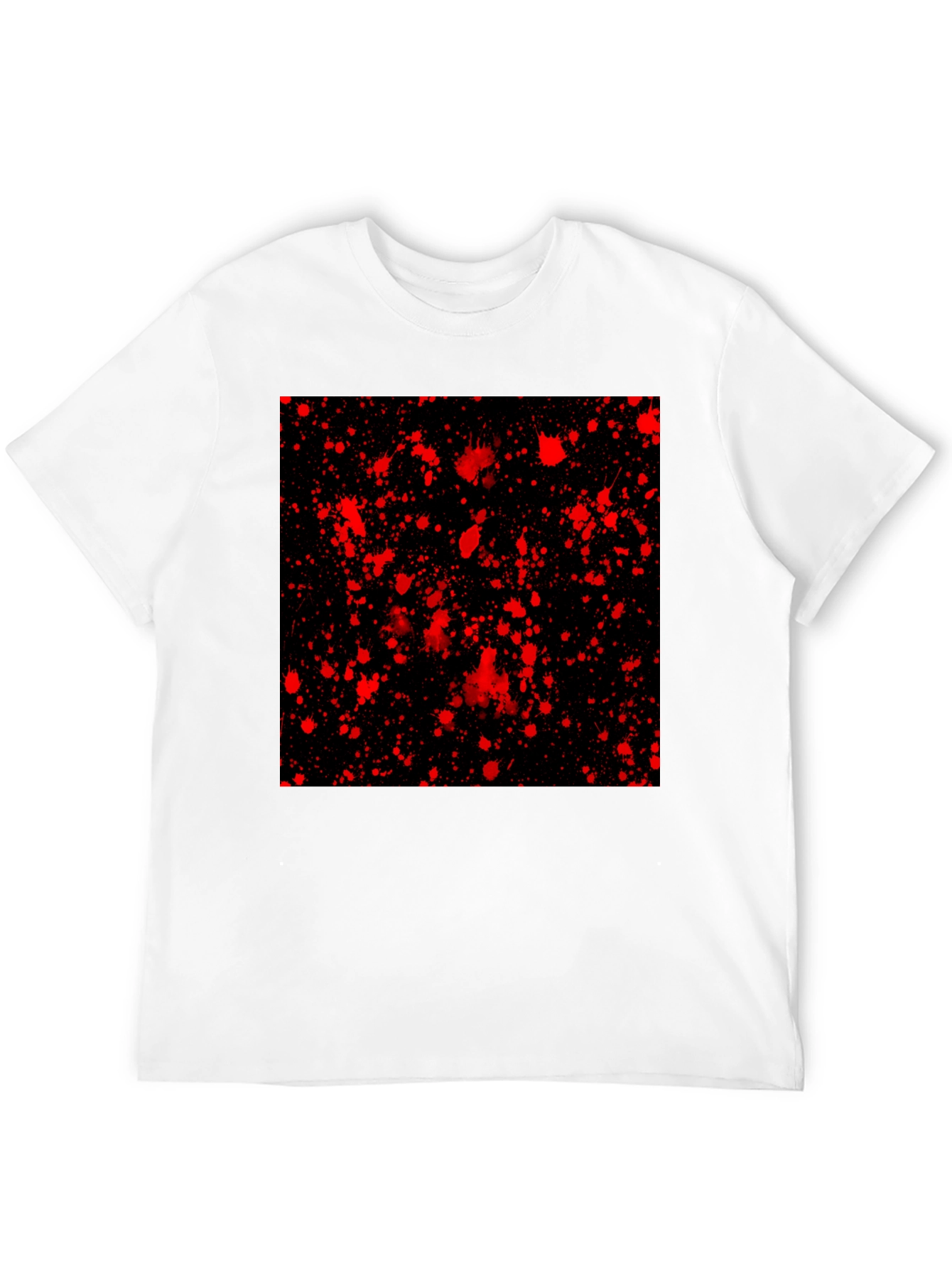 Edgy Black T-Shirt with Red Splatter Design