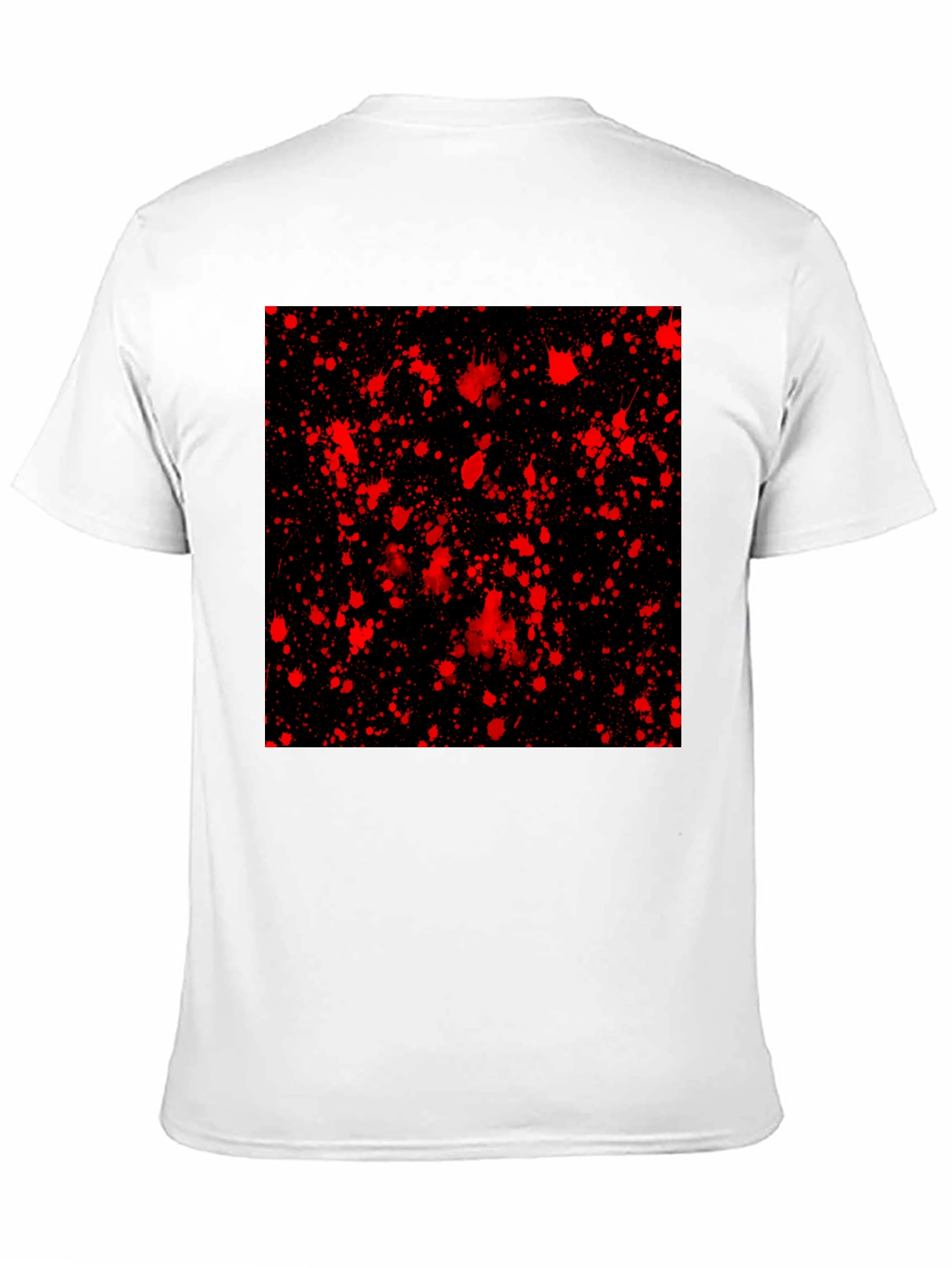 Edgy Black T-Shirt with Red Splatter Design