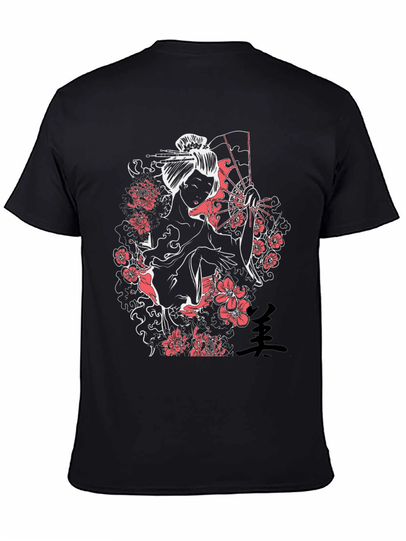 Geisha Art Black T-Shirt