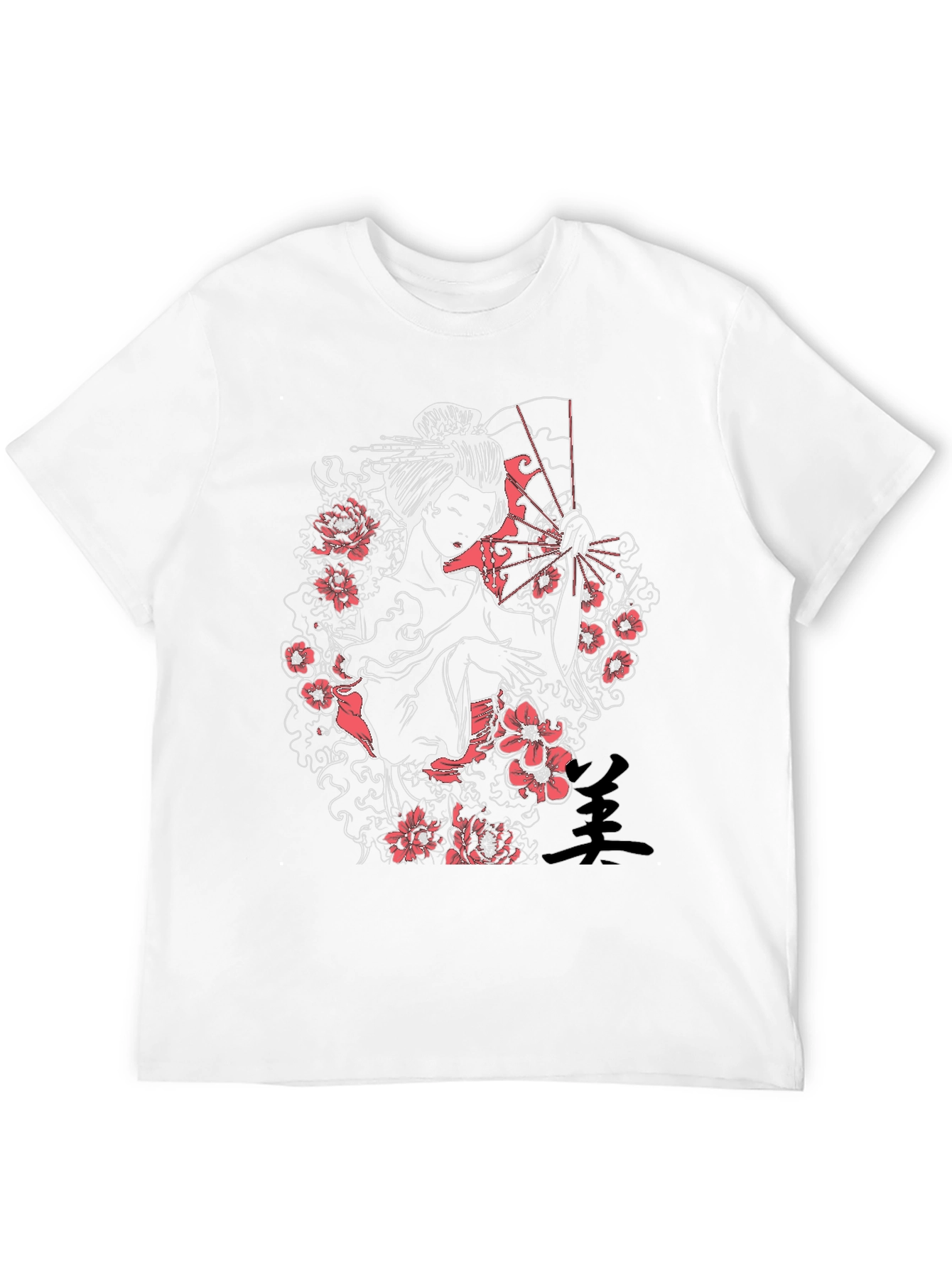 Geisha Art Black T-Shirt