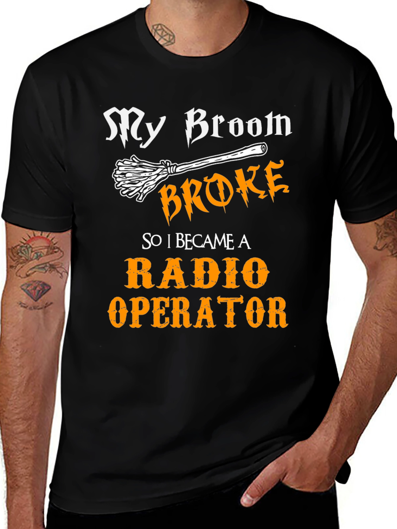 Funny Radio Operator T-Shirt - My Broom Broke!