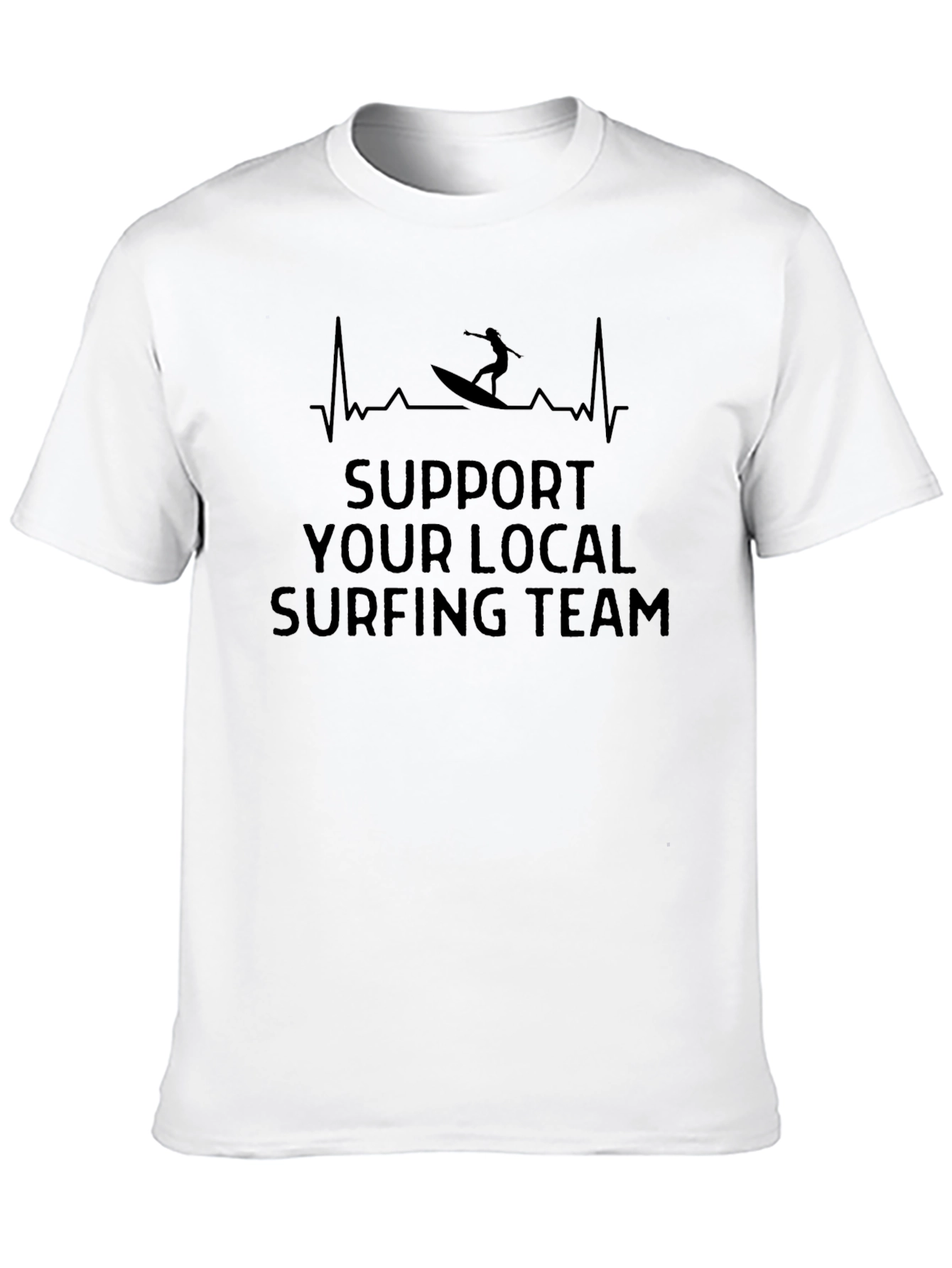 Support Your Local Surfing Team Black T-Shirt