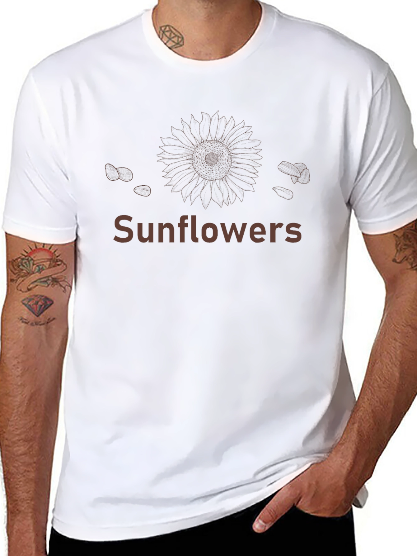 Sunflower Graphic T-Shirt Black Casual Tee