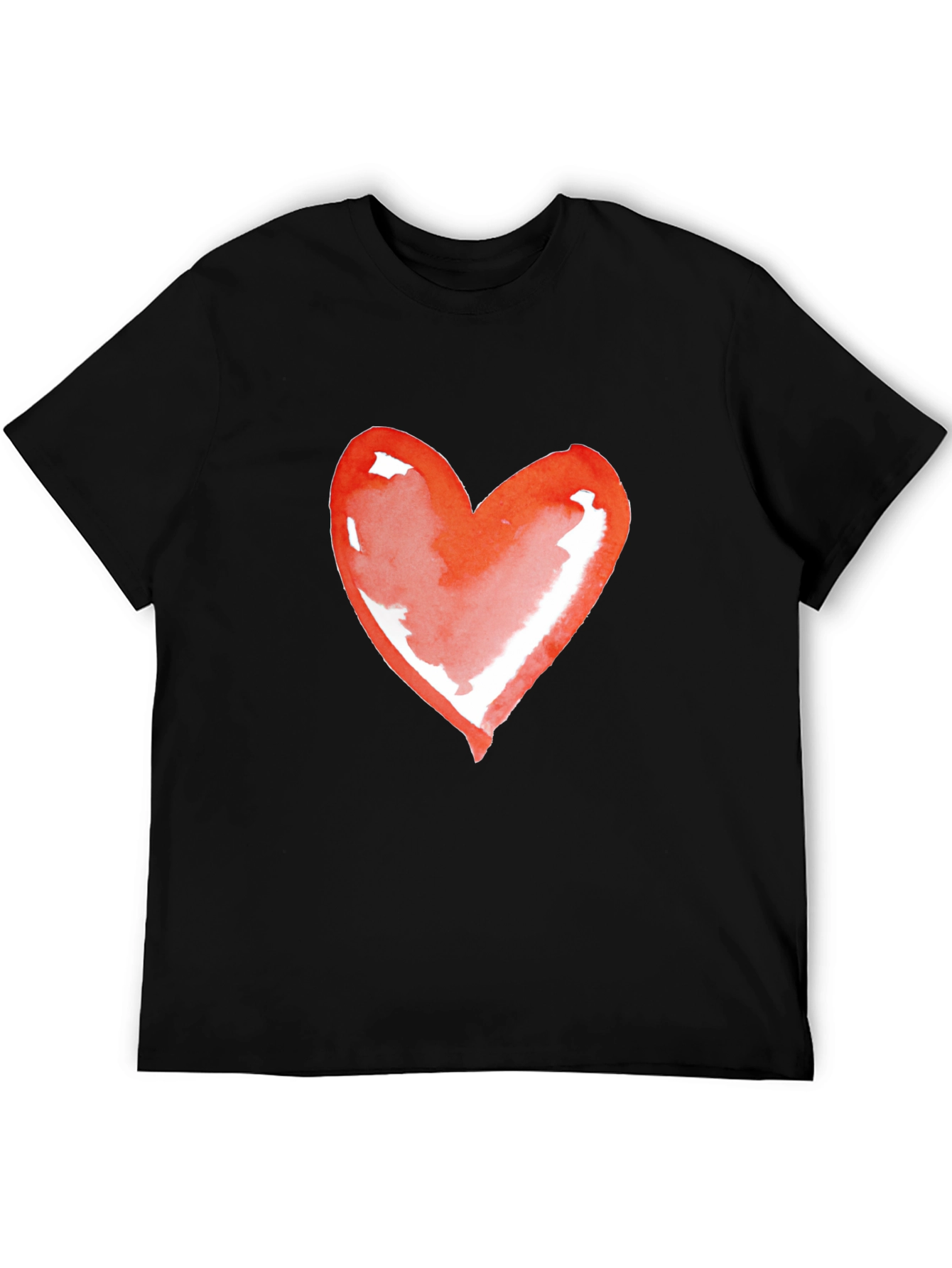 Heart Graphic Tee - Black Casual Shirt