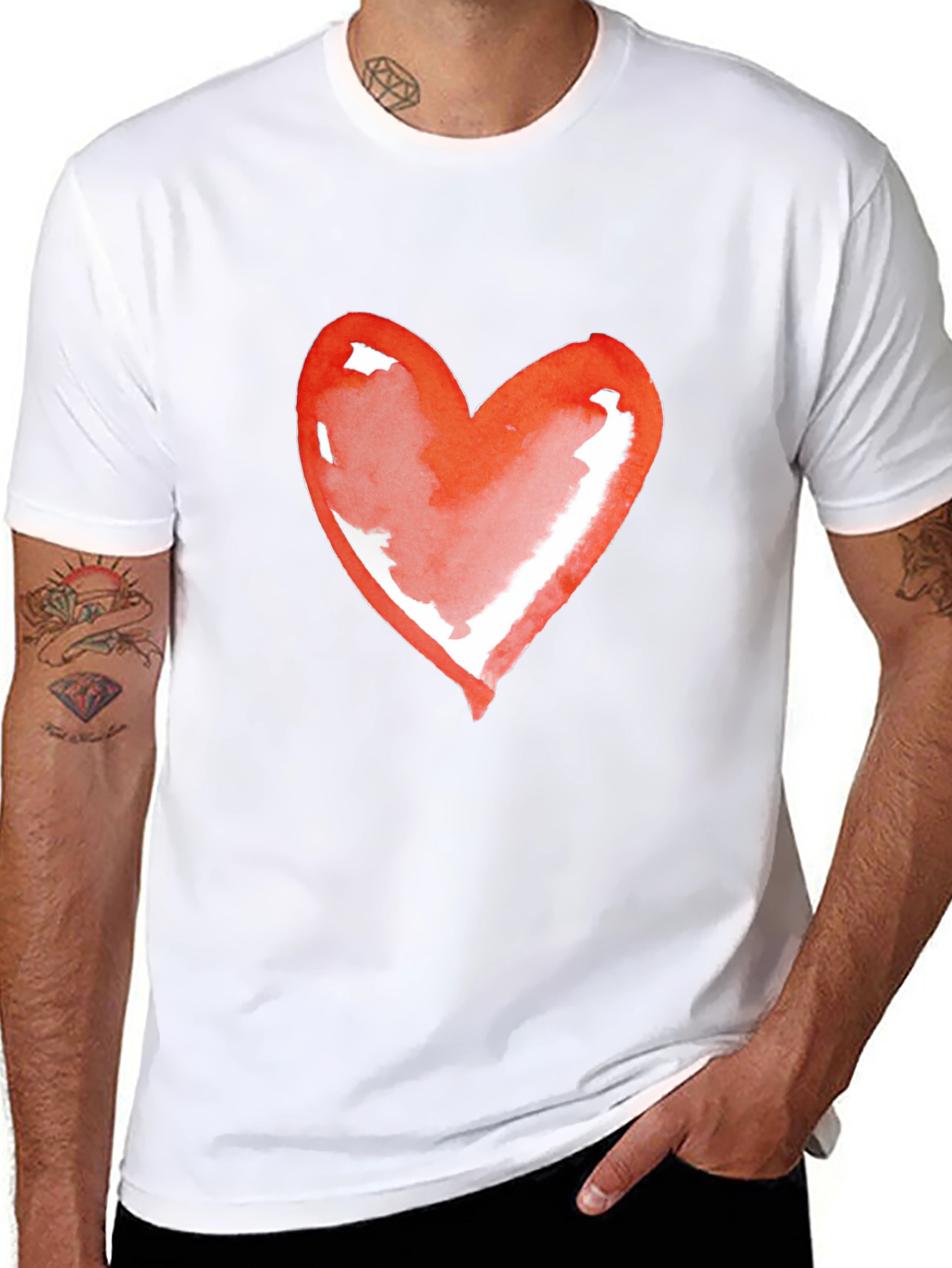 Heart Graphic Tee - Black Casual Shirt