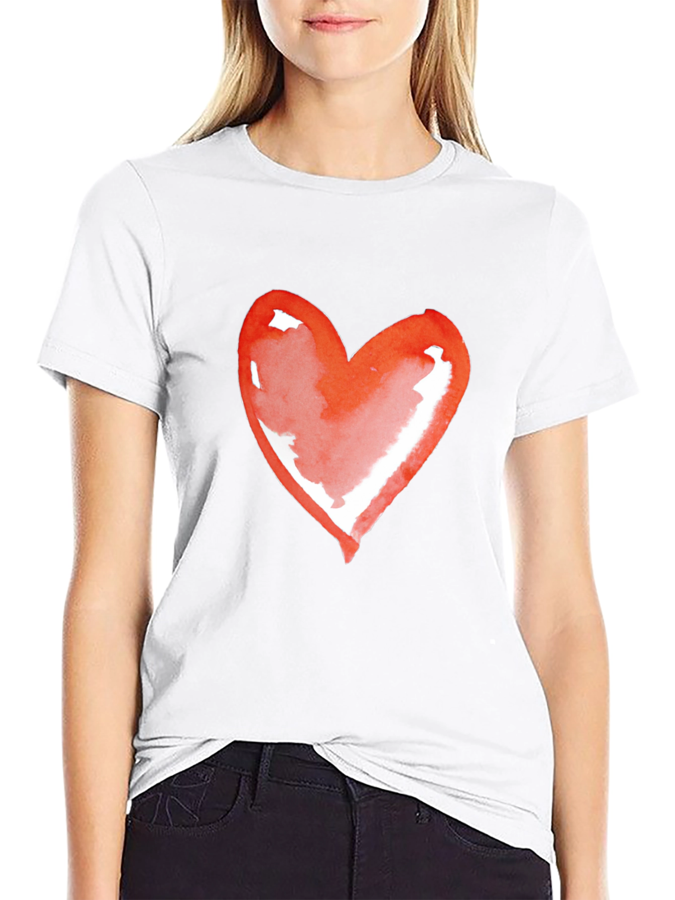 Heart Graphic Tee - Black Casual Shirt