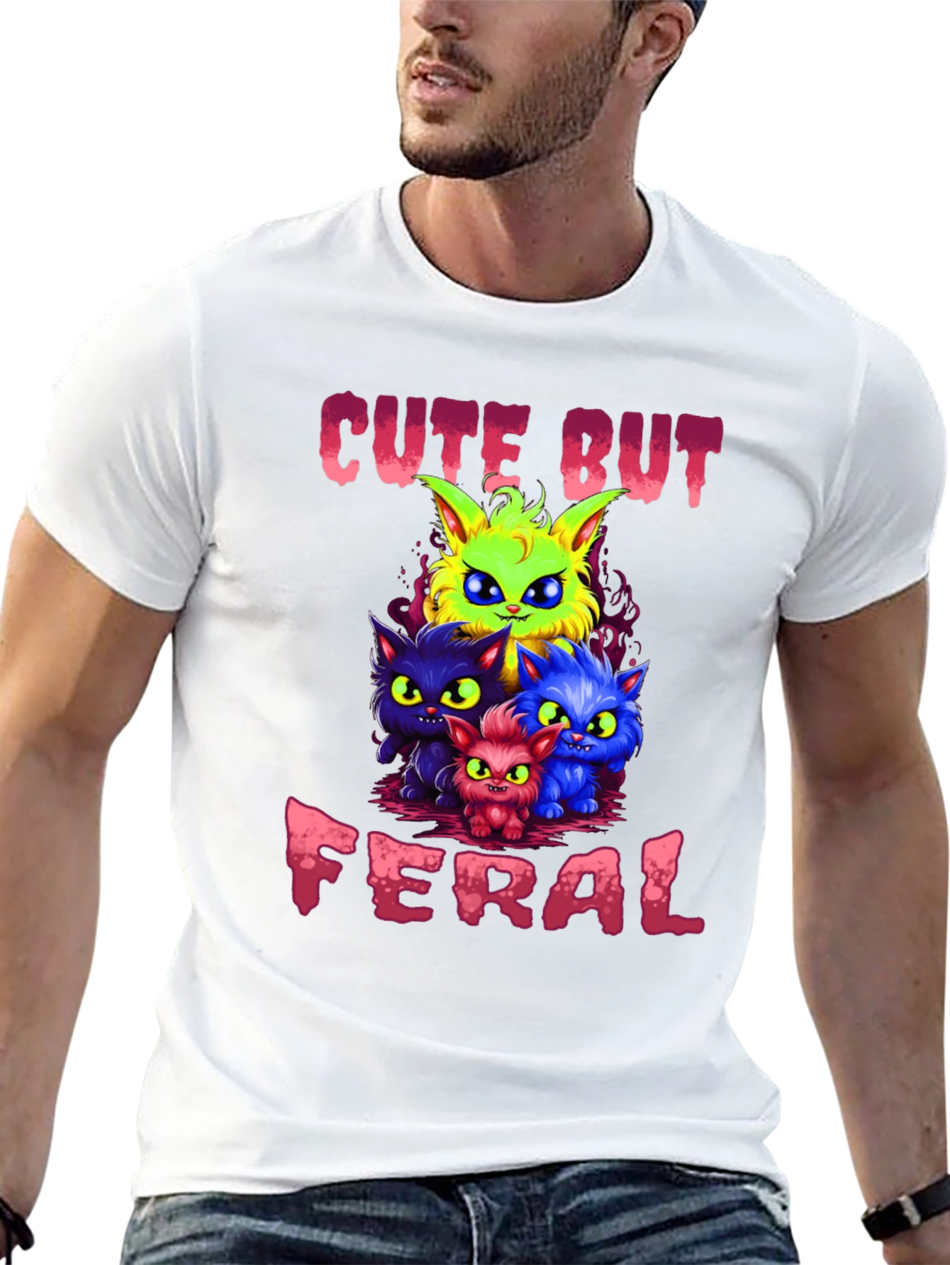Cute But Feral Cats Graphic T-Shirt