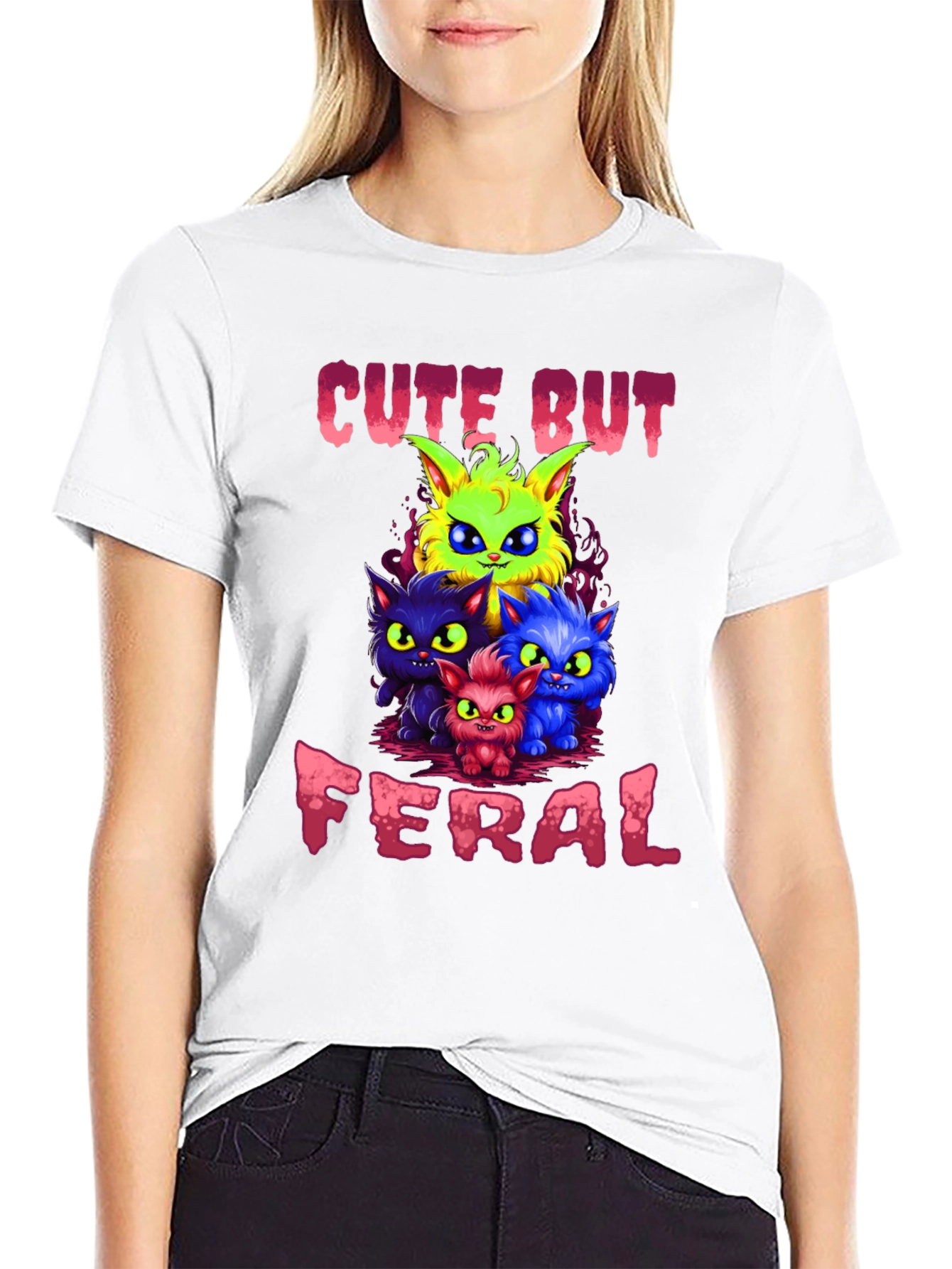 Cute But Feral Cats Graphic T-Shirt