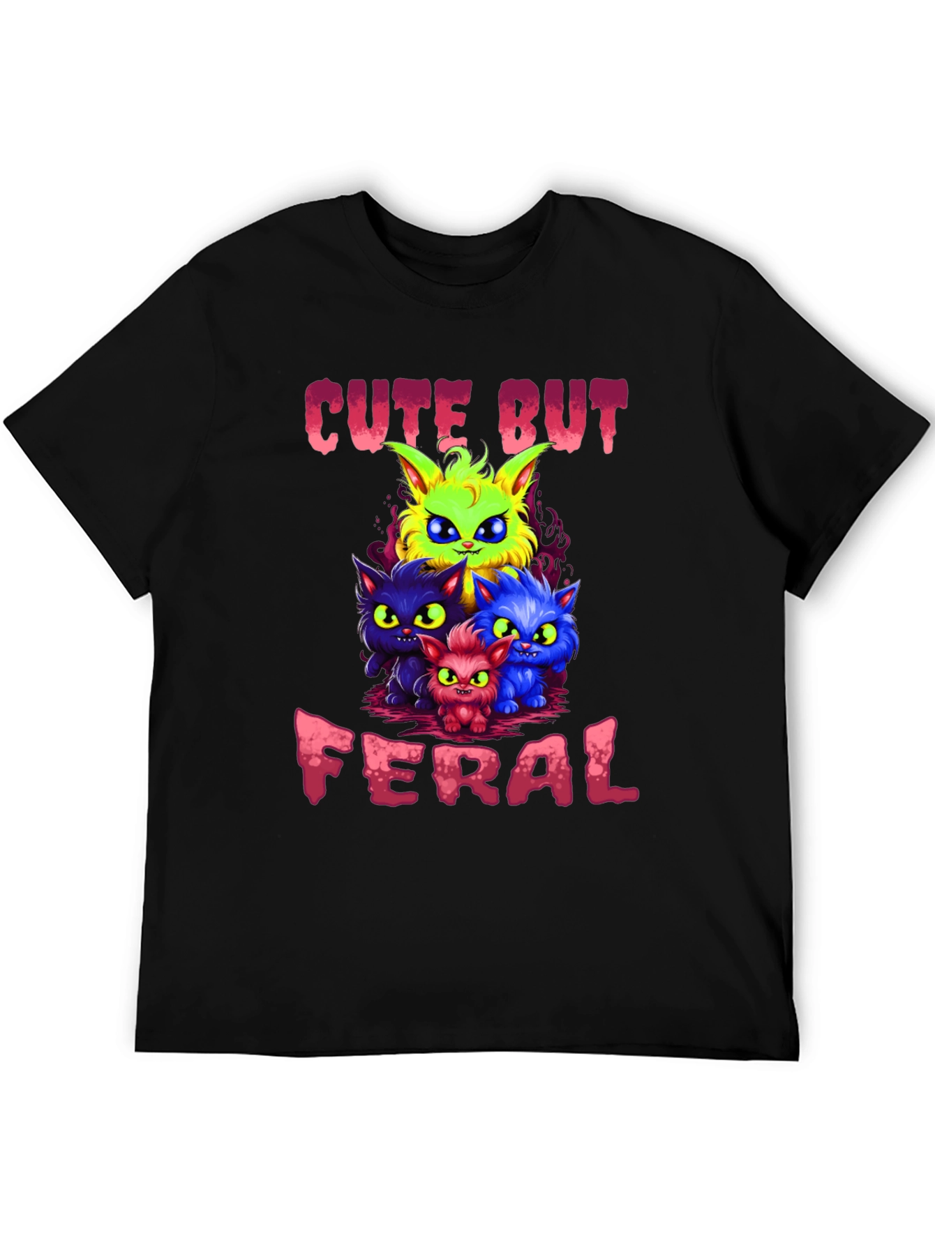 Cute But Feral Cats Graphic T-Shirt