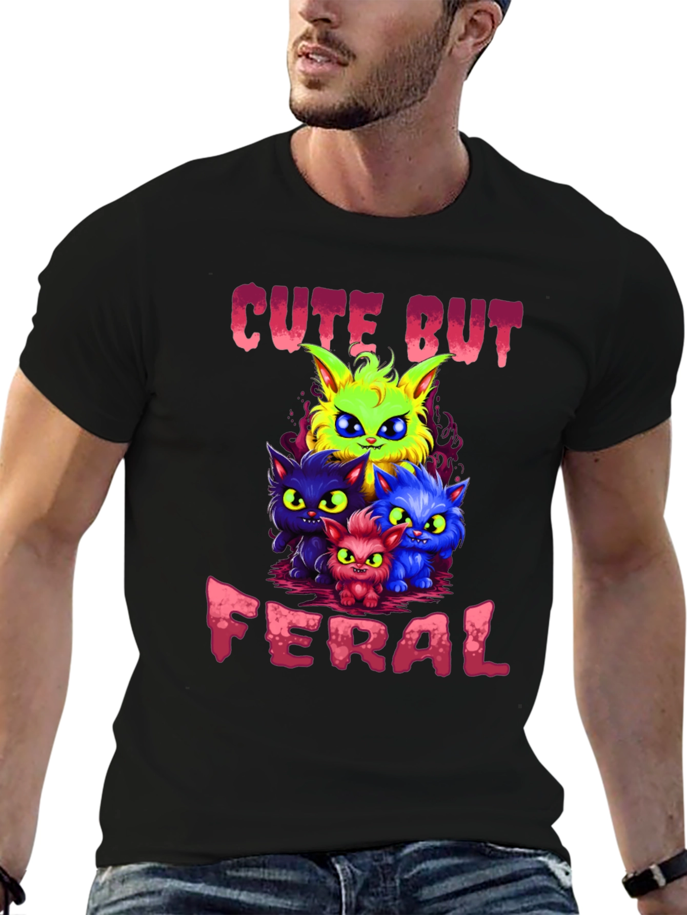 Cute But Feral Cats Graphic T-Shirt