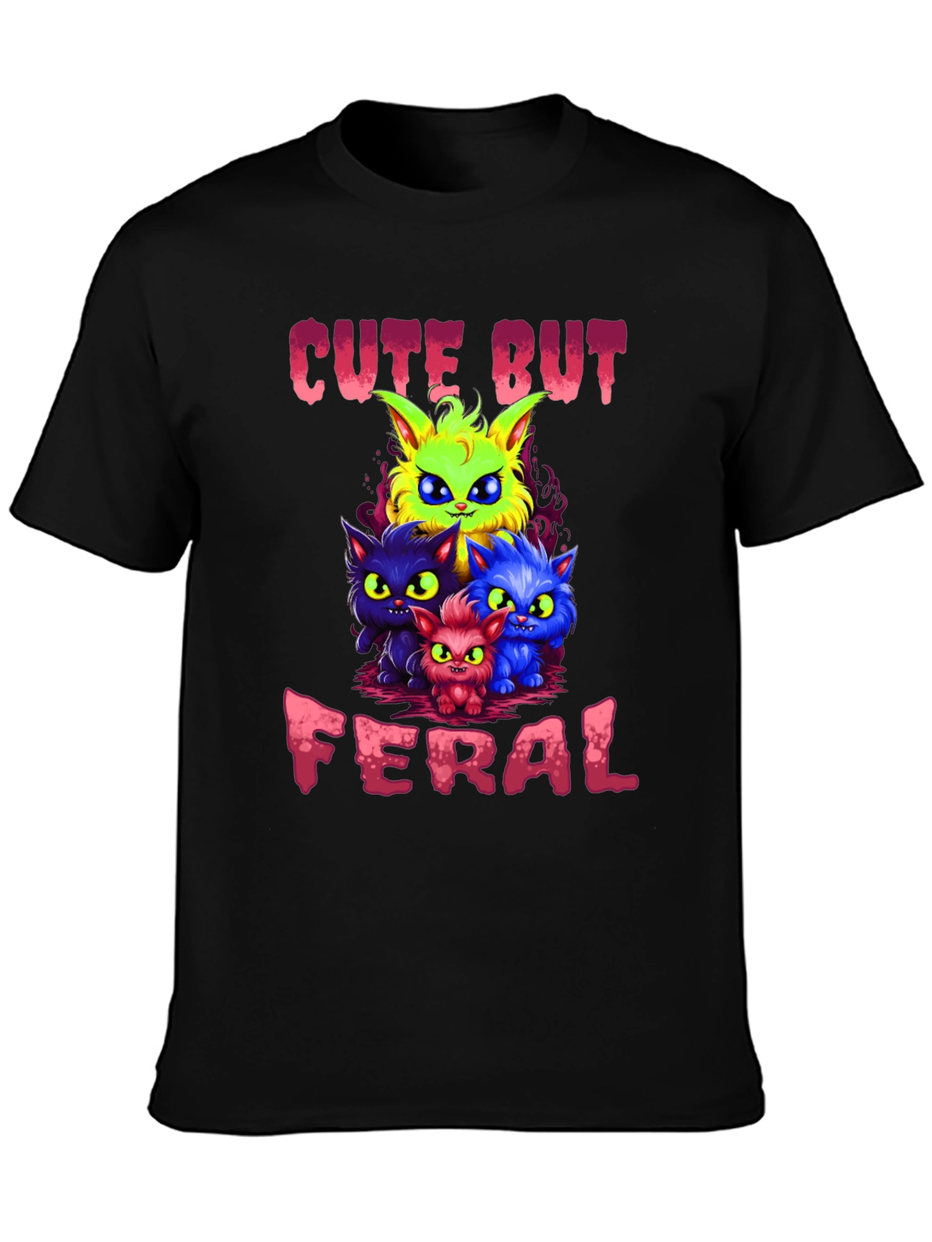 Cute But Feral Cats Graphic T-Shirt