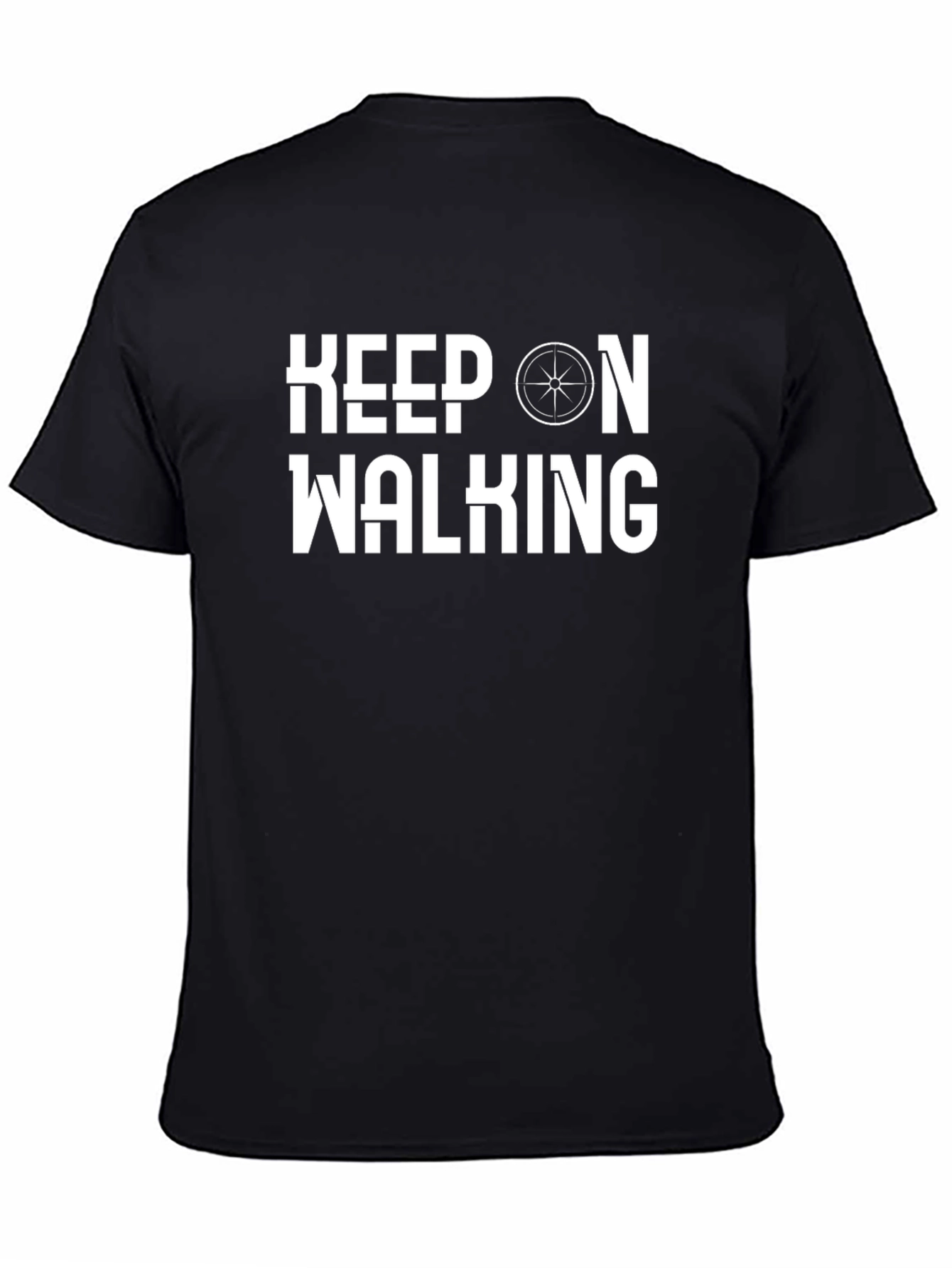Keep On Walking Graphic Tee - Black Cotton T-Shirt