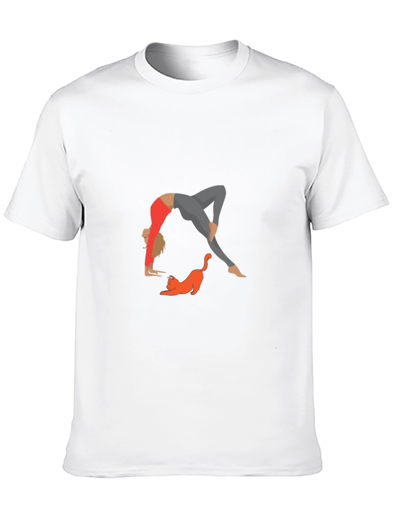 Yoga & Cat Graphic Tee - Mens Black T-Shirt