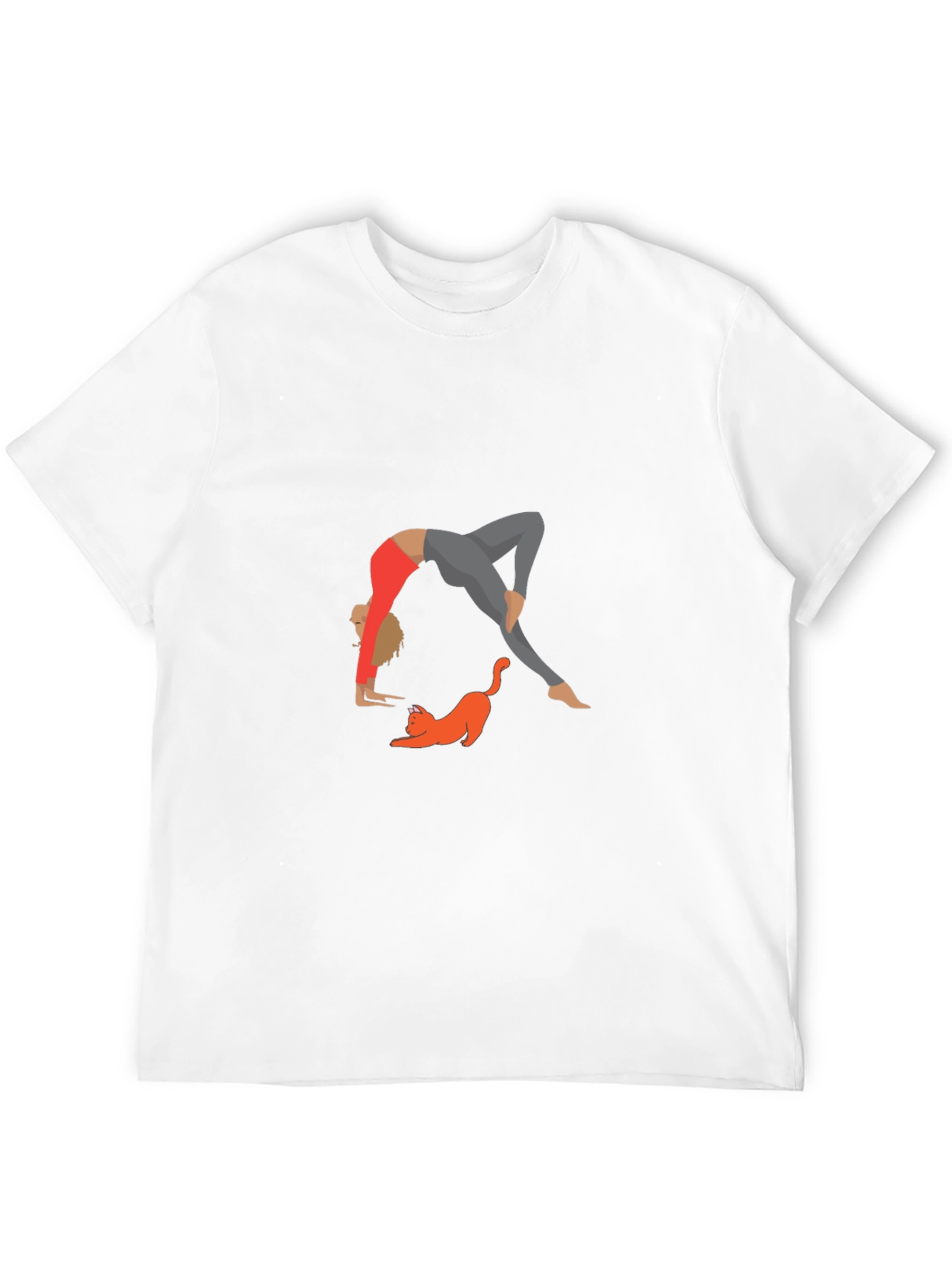 Yoga & Cat Graphic Tee - Mens Black T-Shirt