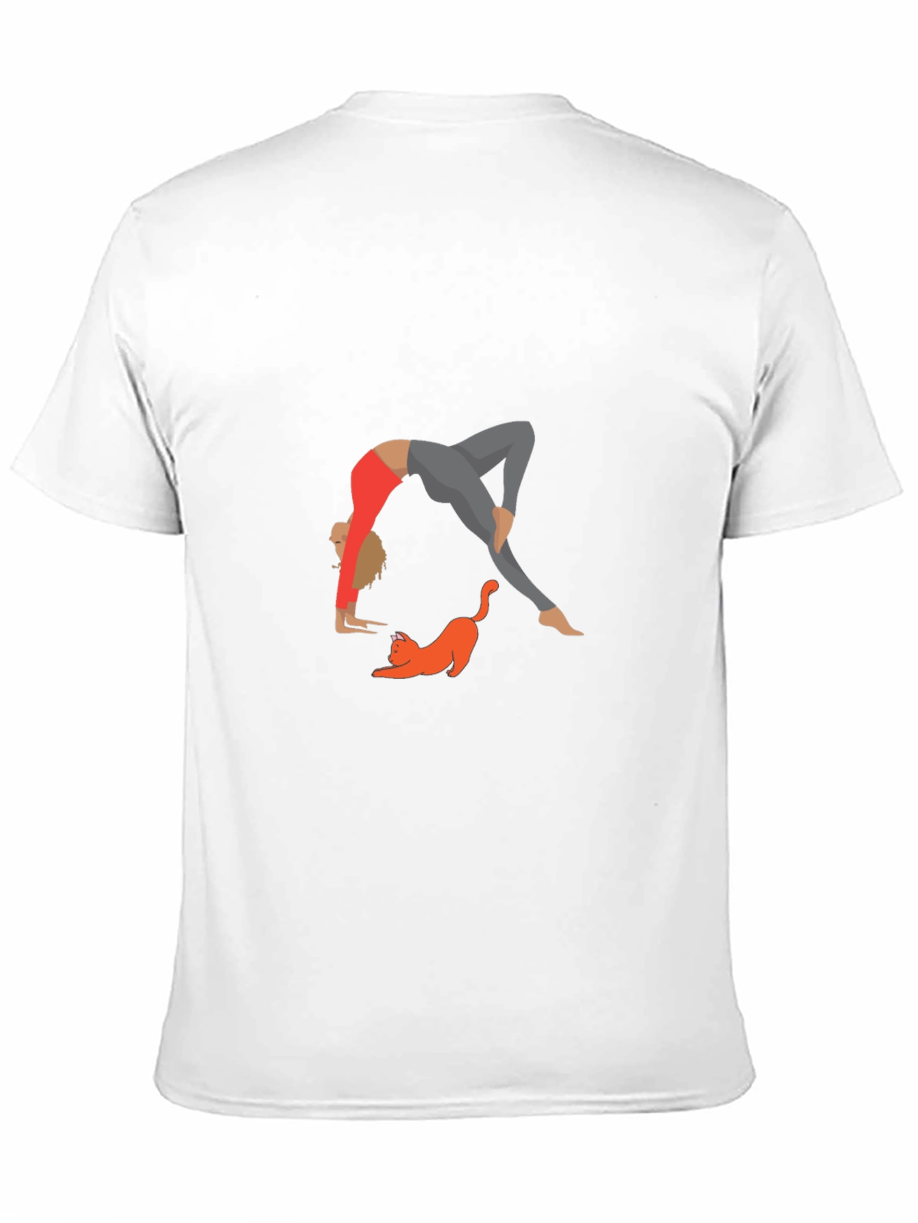 Yoga & Cat Graphic Tee - Mens Black T-Shirt