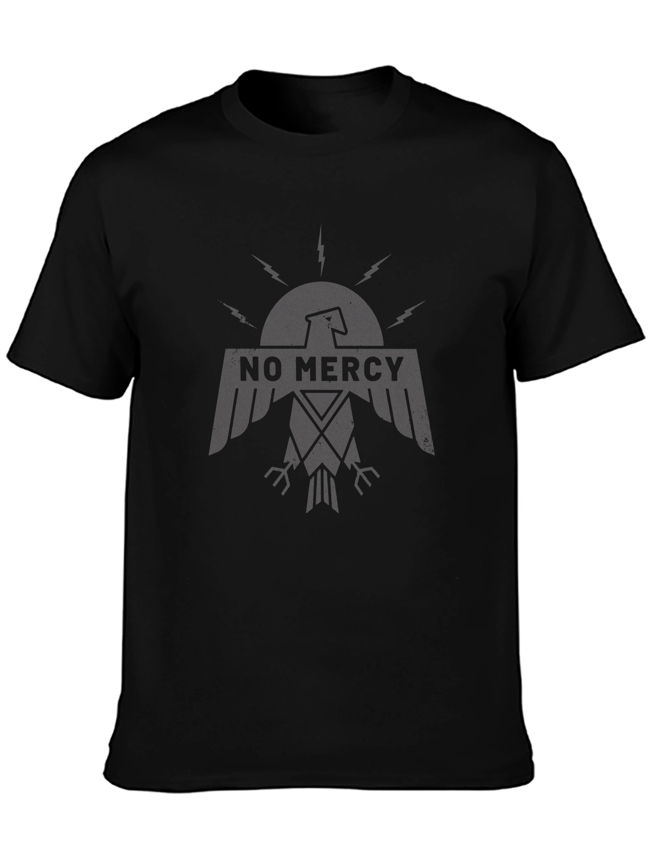 No Mercy Graphic Tee - Black Crew Neck T-Shirt