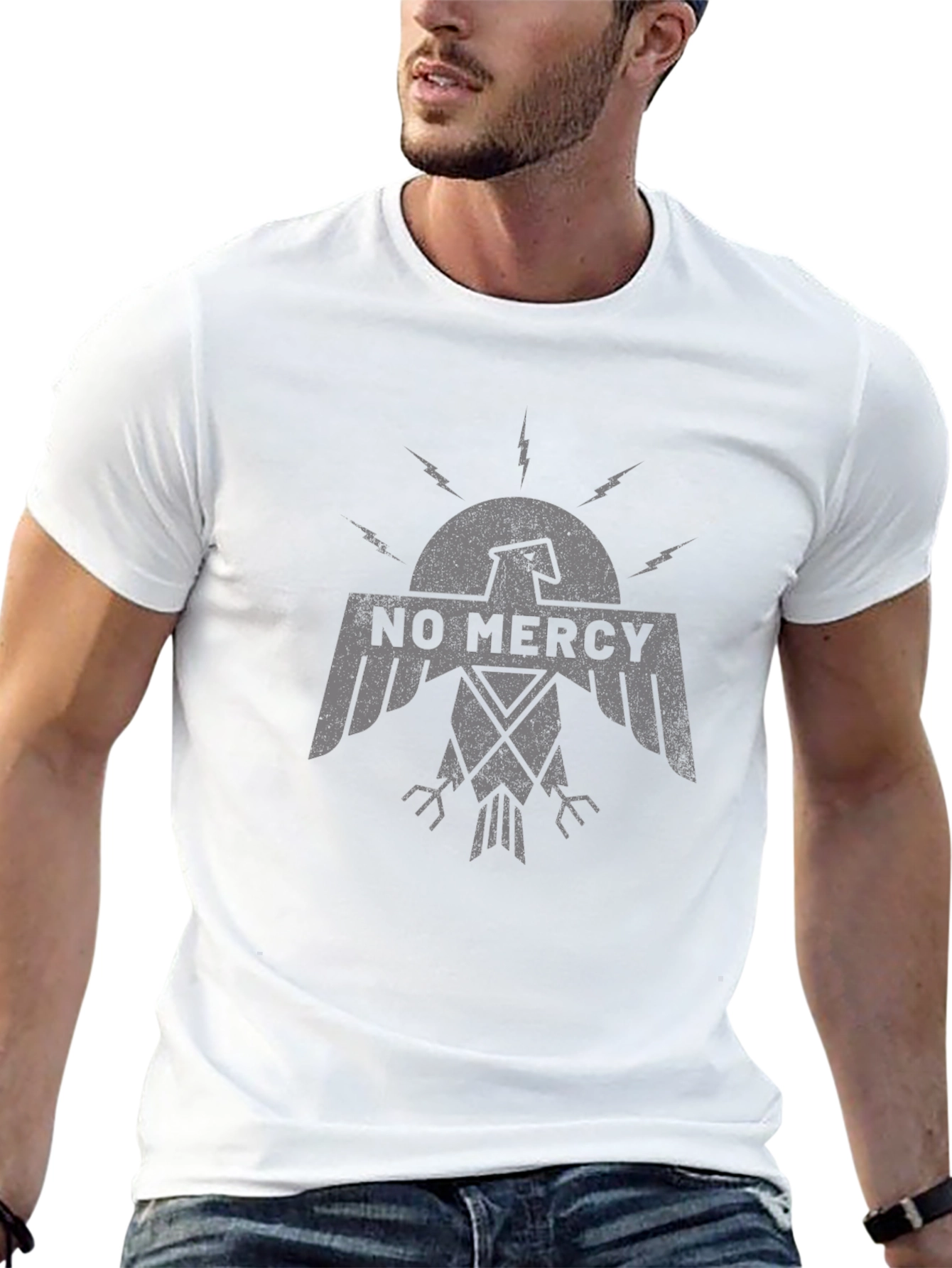 No Mercy Graphic Tee - Black Crew Neck T-Shirt