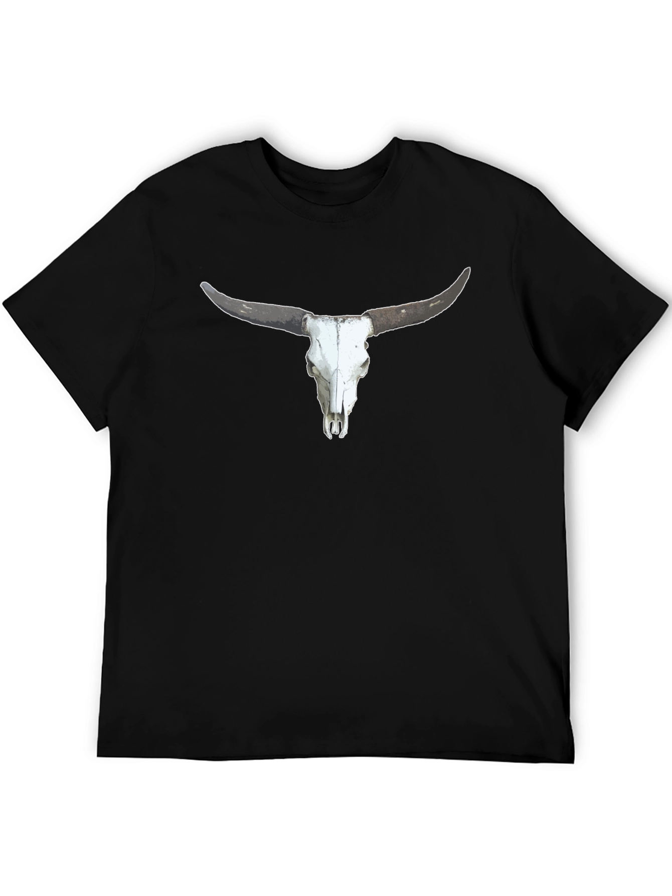 Bull Skull Graphic Tee - Black