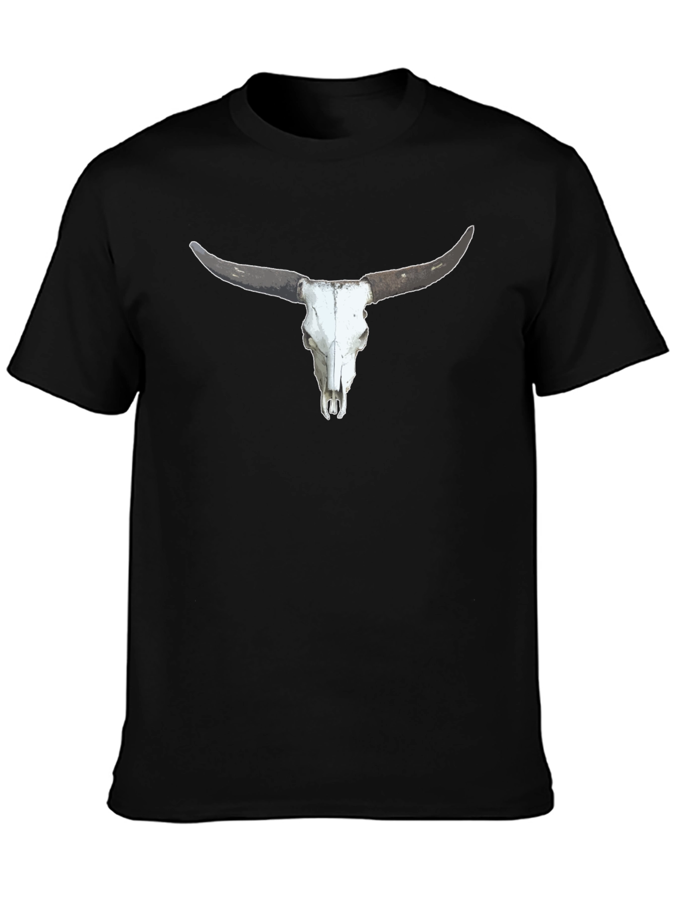 Bull Skull Graphic Tee - Black