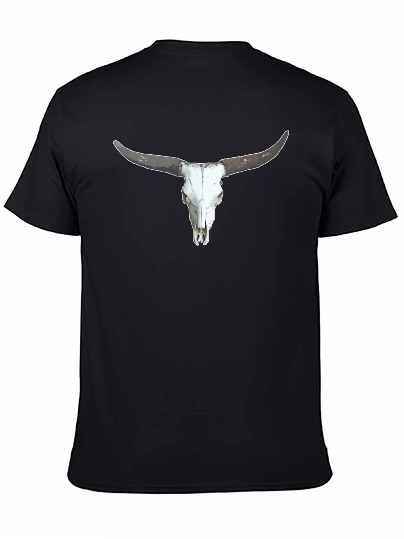 Bull Skull Graphic Tee - Black