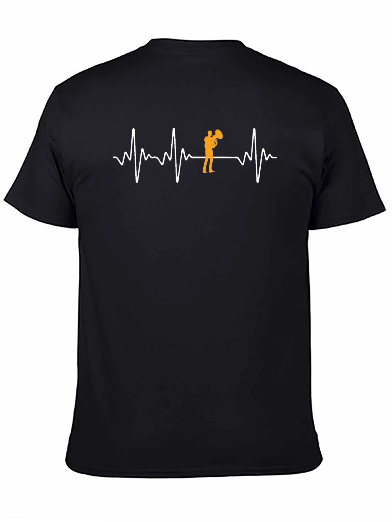 Heartbeat Tuba Player Graphic Tee - Black