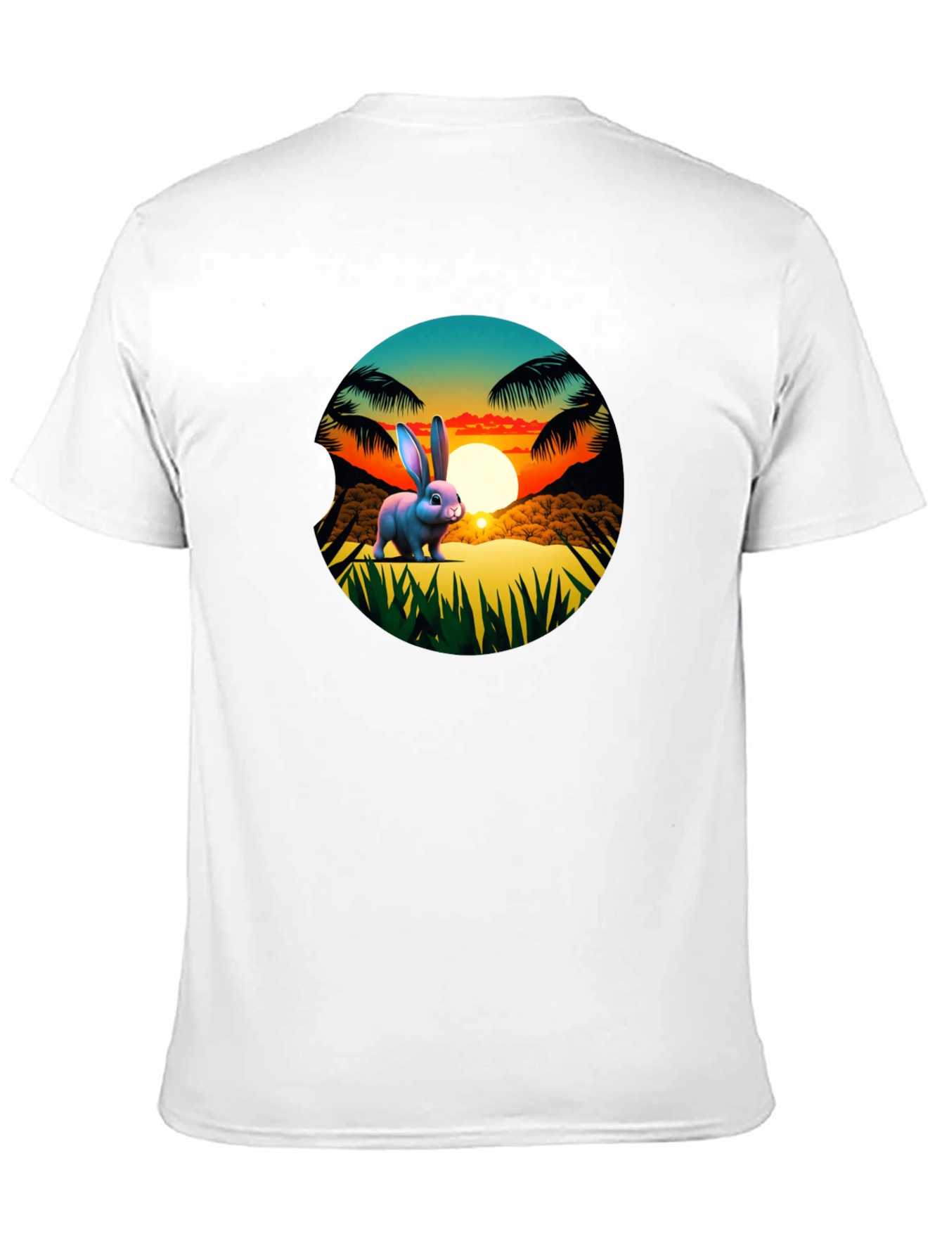 Tropical Bunny Sunset Graphic Tee