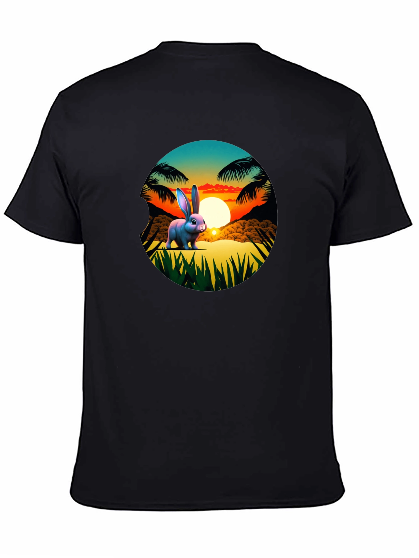 Tropical Bunny Sunset Graphic Tee