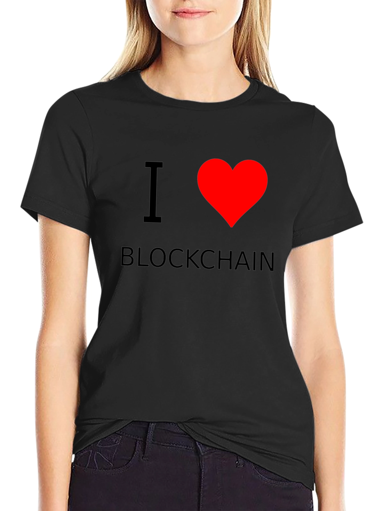 I Heart Blockchain T-Shirt - Black
