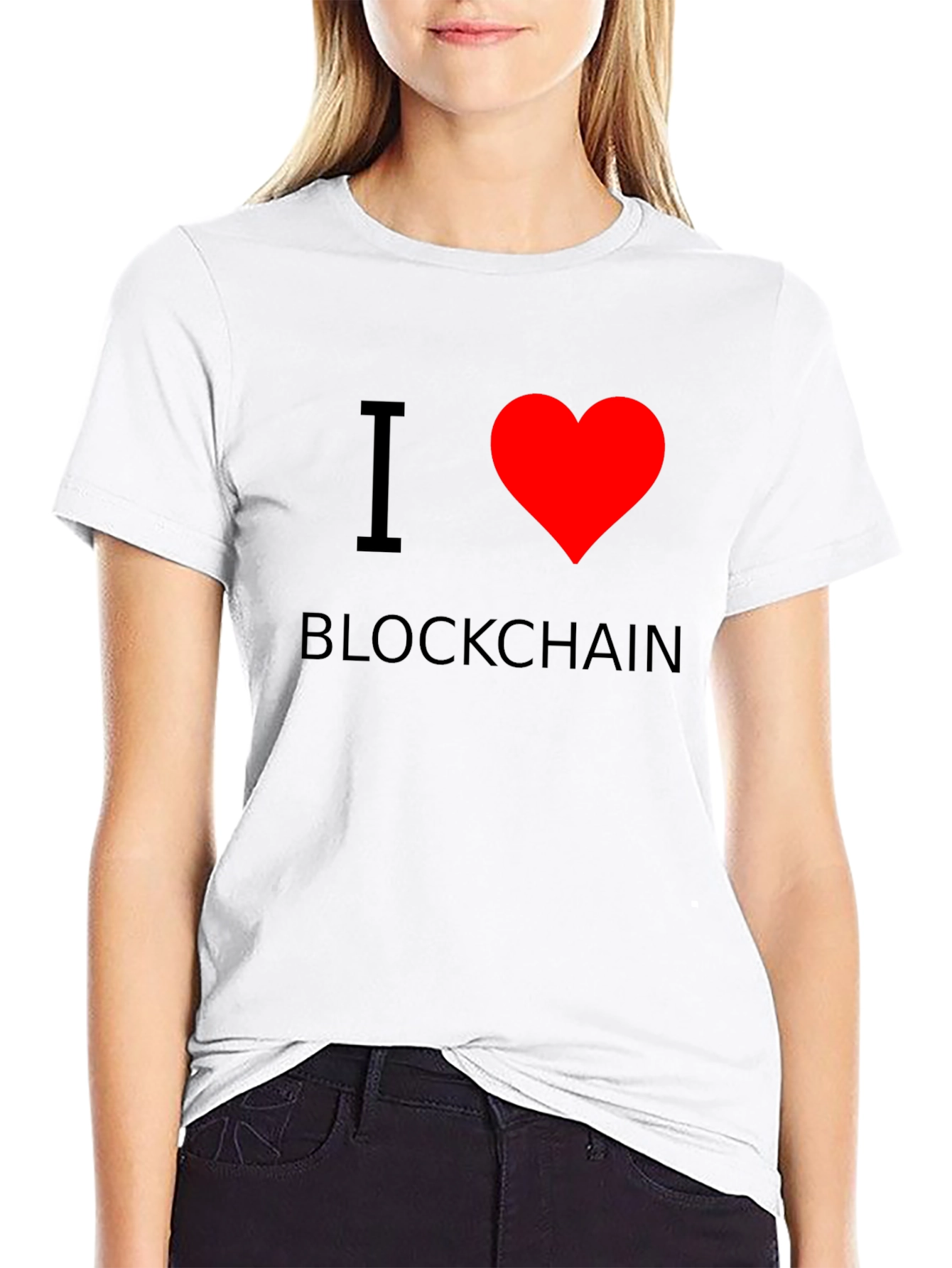 I Heart Blockchain T-Shirt - Black