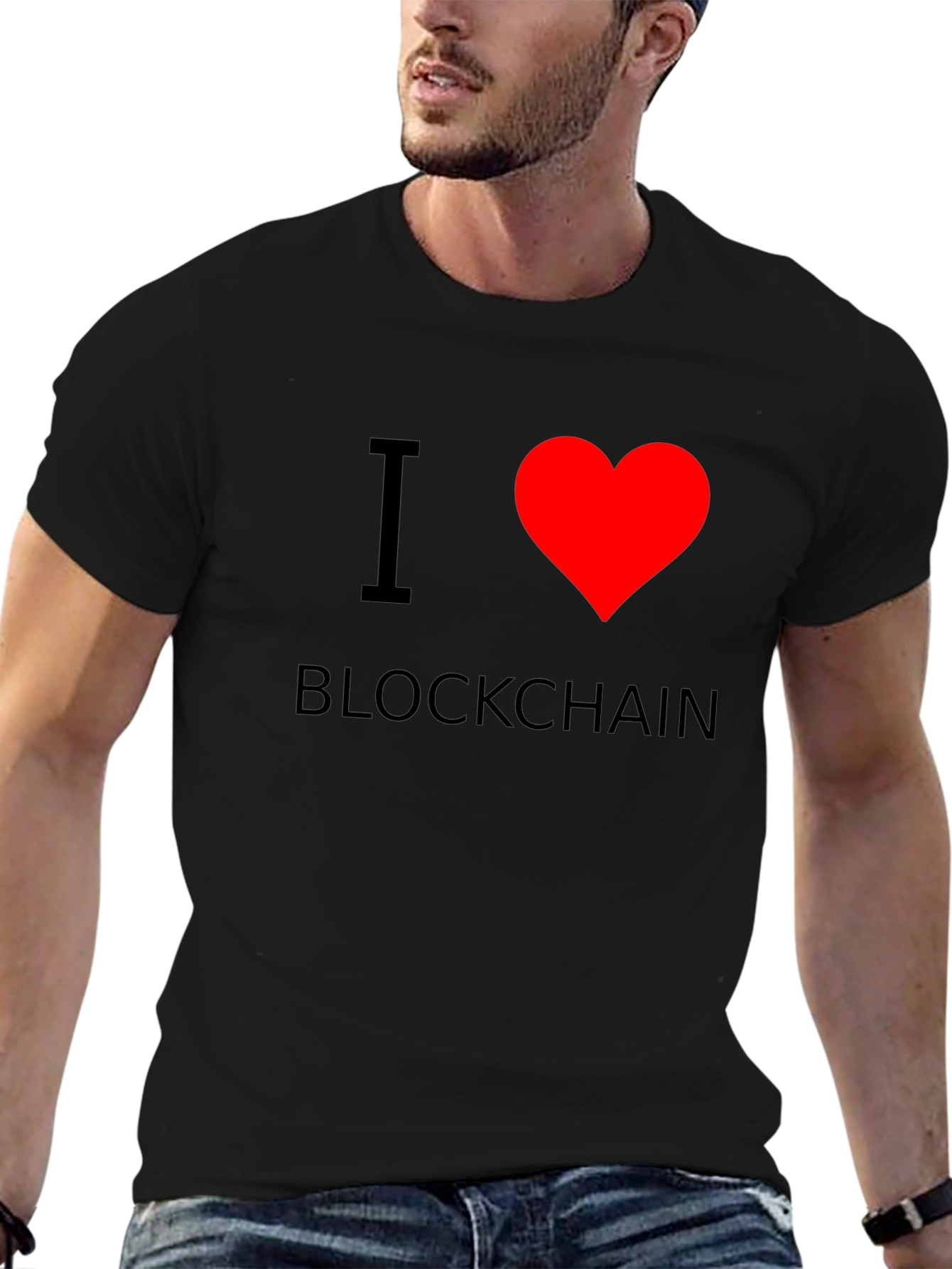 I Heart Blockchain T-Shirt - Black