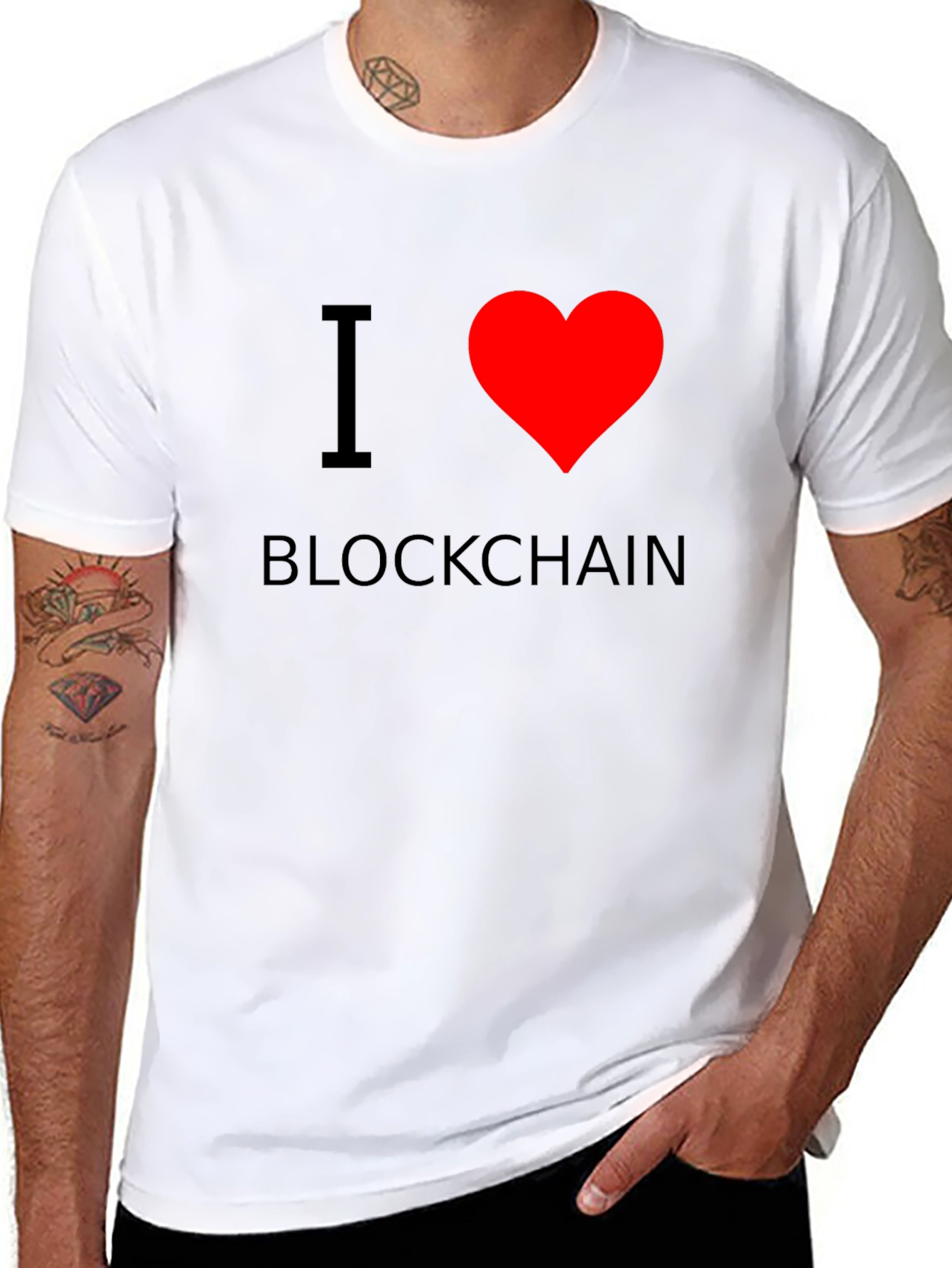 I Heart Blockchain T-Shirt - Black