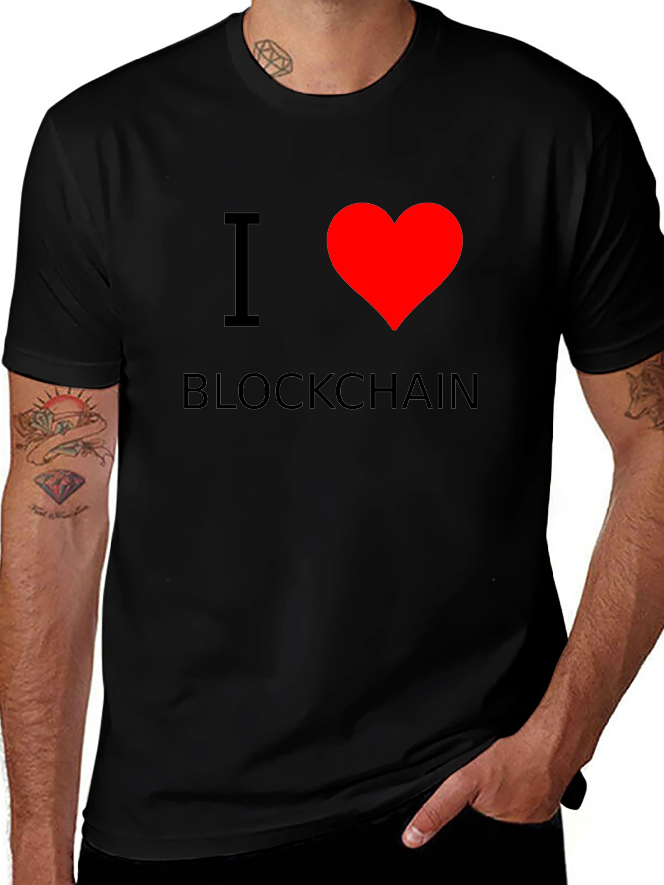 I Heart Blockchain T-Shirt - Black