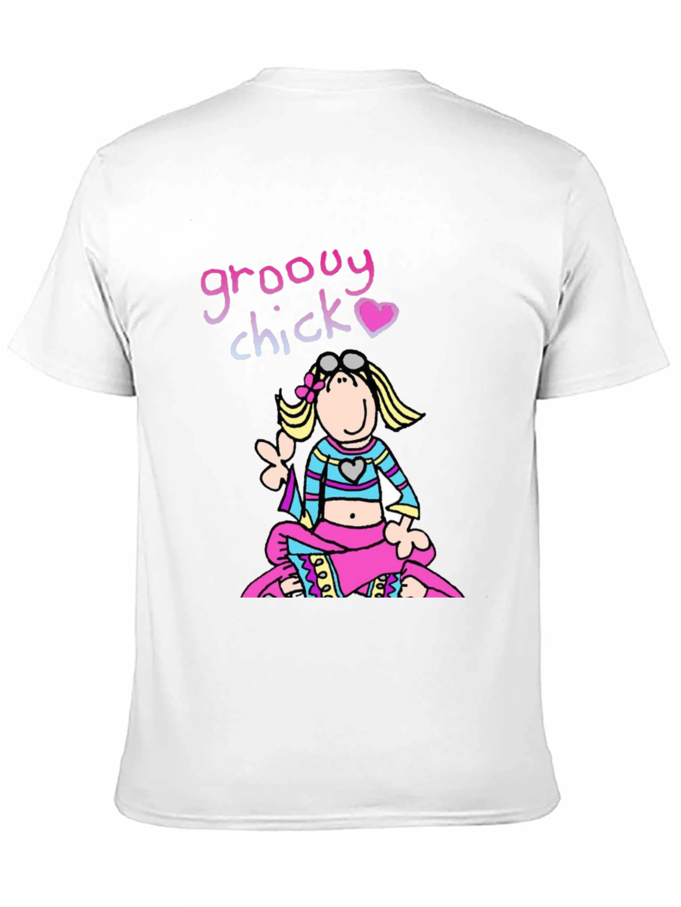 Groovy Chick T-Shirt - Retro Hippie Cartoon Tee