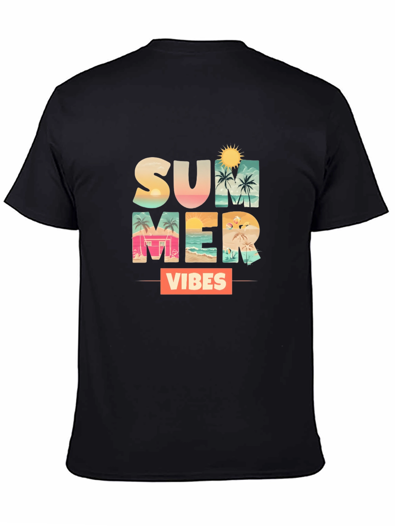 Summer Vibes Graphic Tee - Black