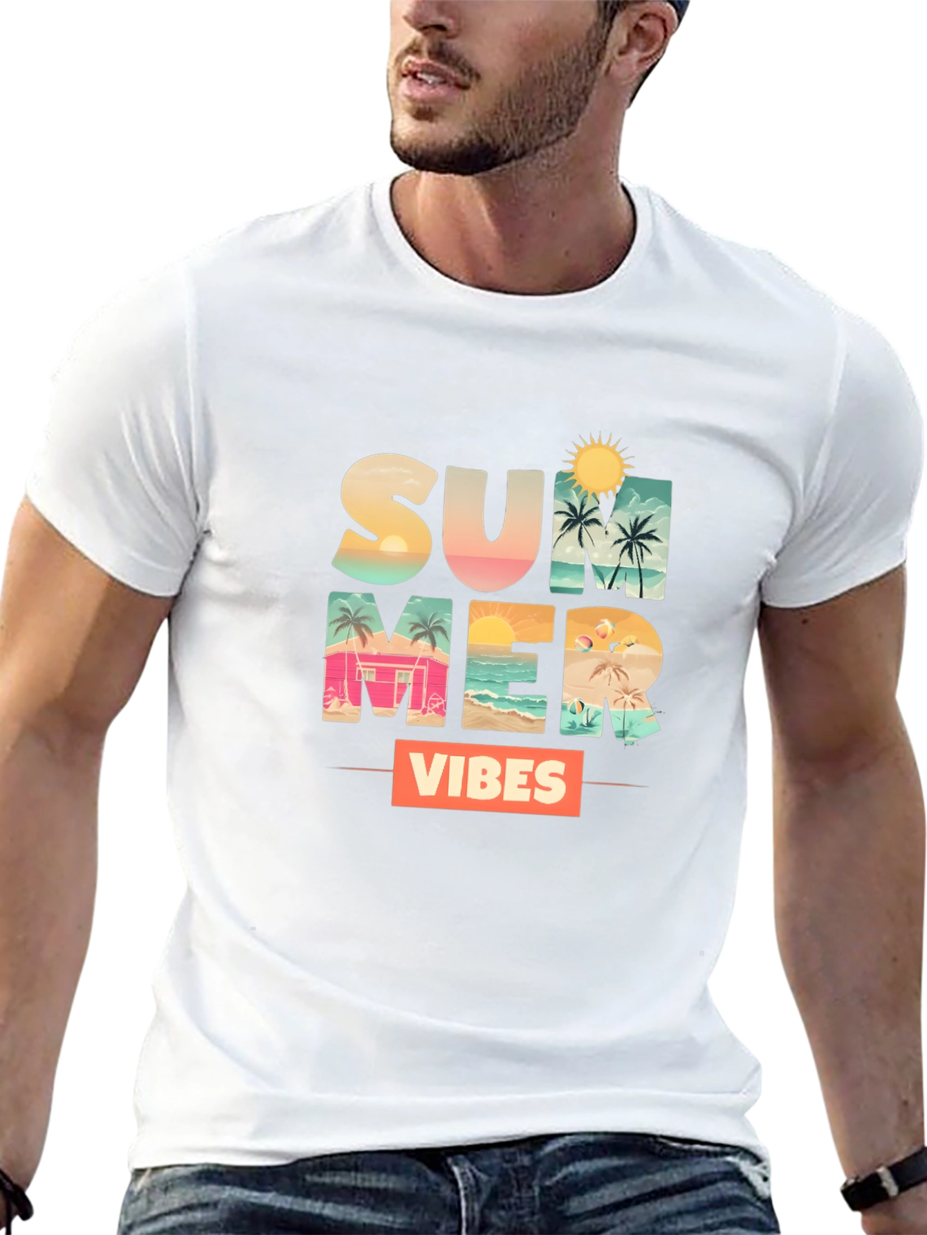 Summer Vibes Graphic Tee - Black