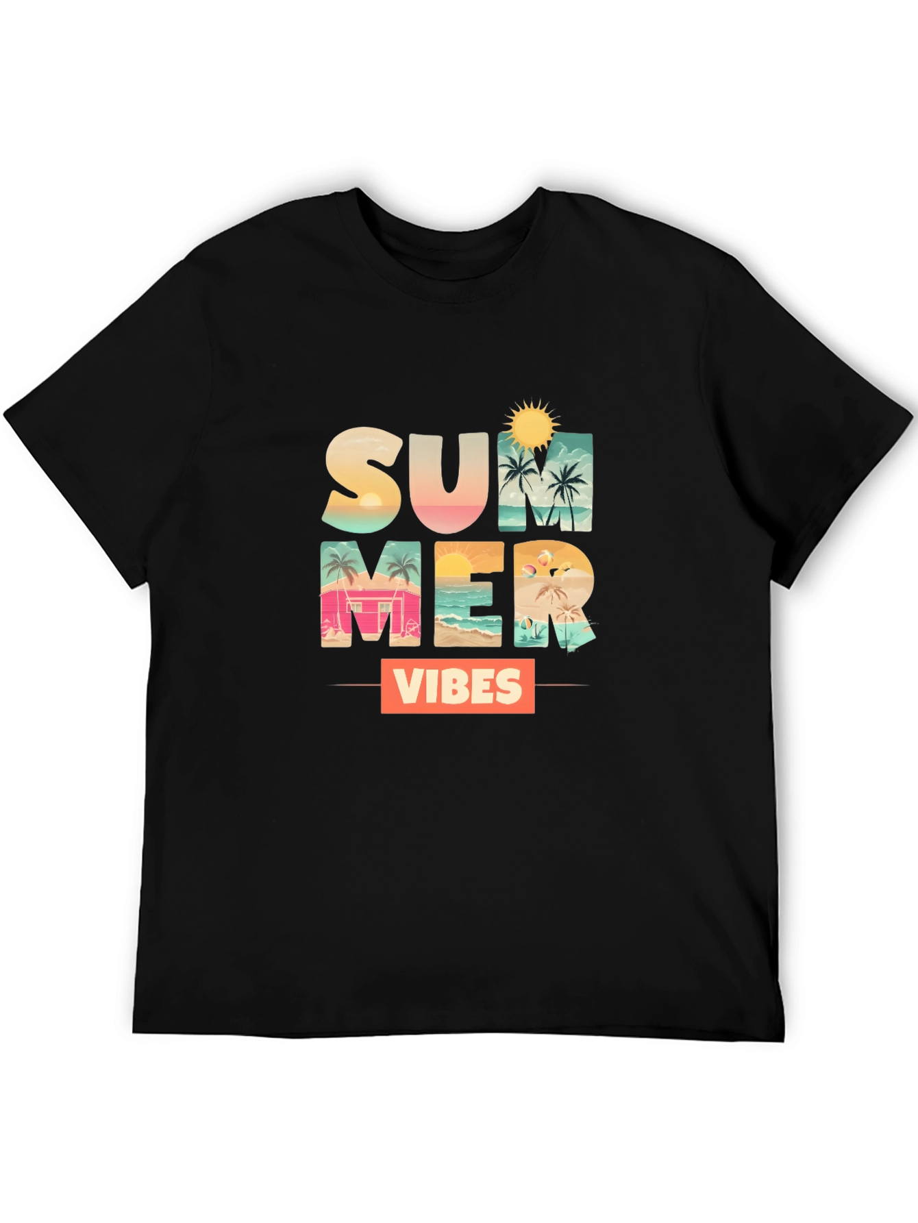 Summer Vibes Graphic Tee - Black