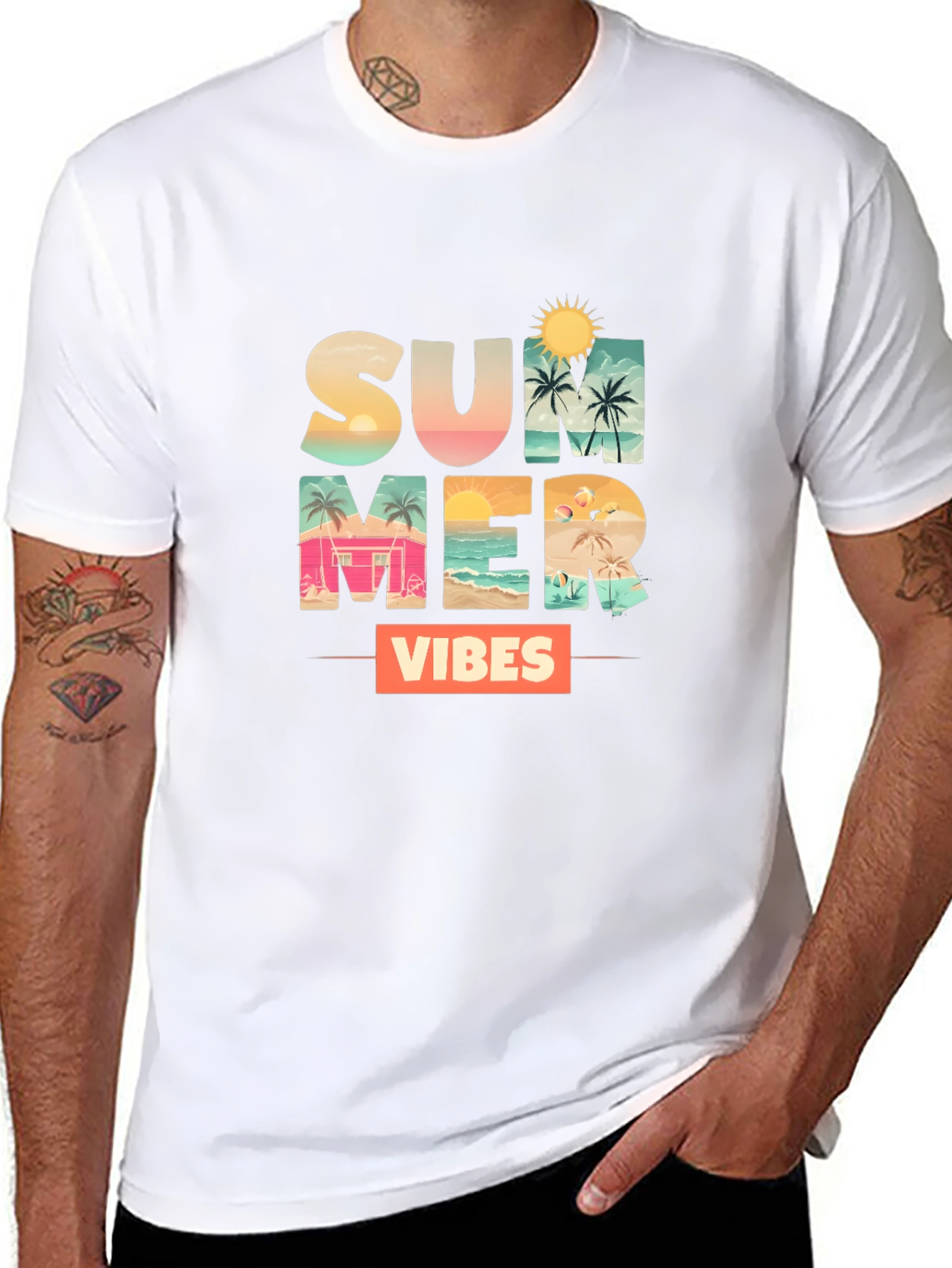 Summer Vibes Graphic Tee - Black