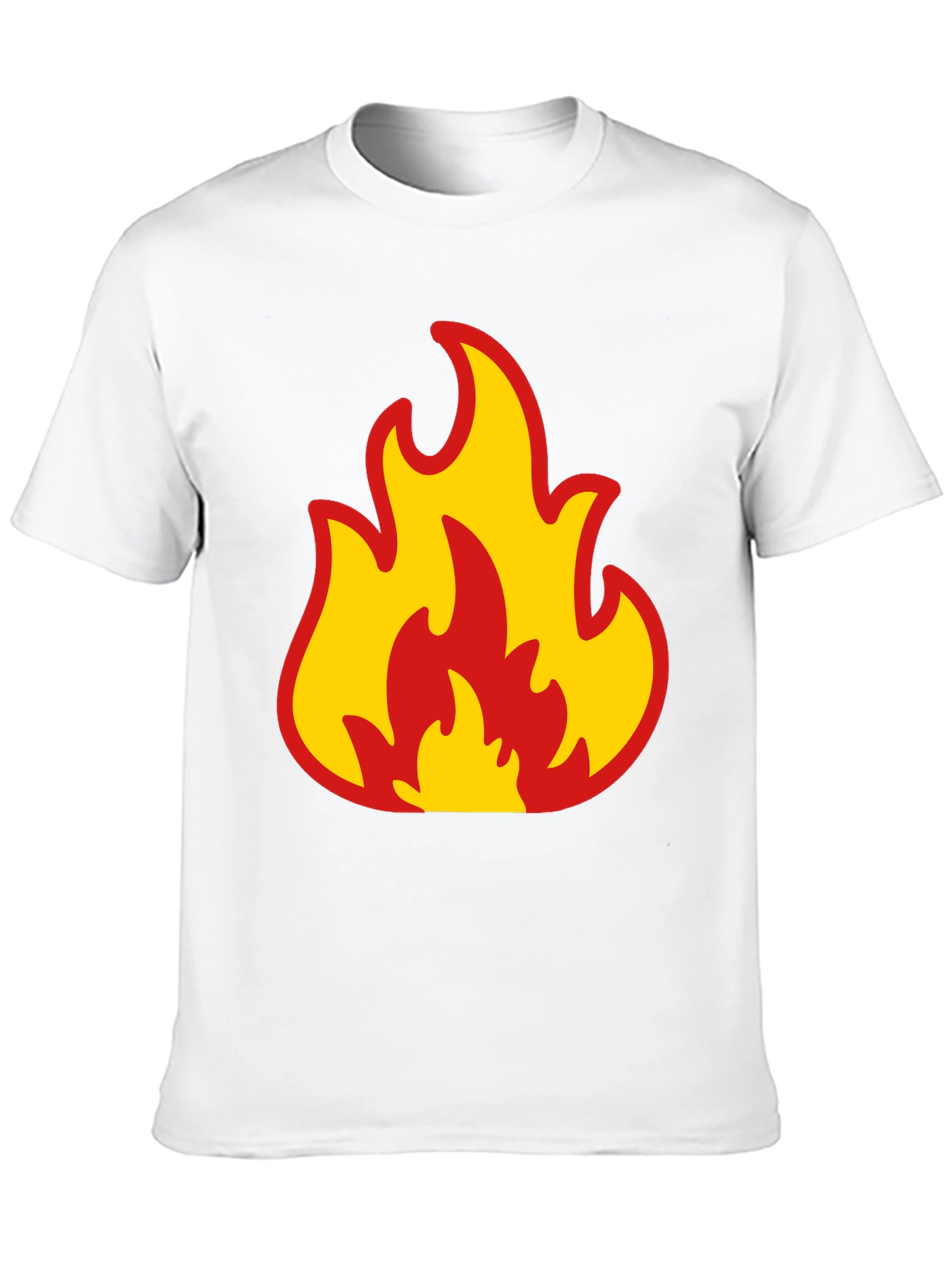 Bold Flame Graphic Tee - Black Cotton T-Shirt