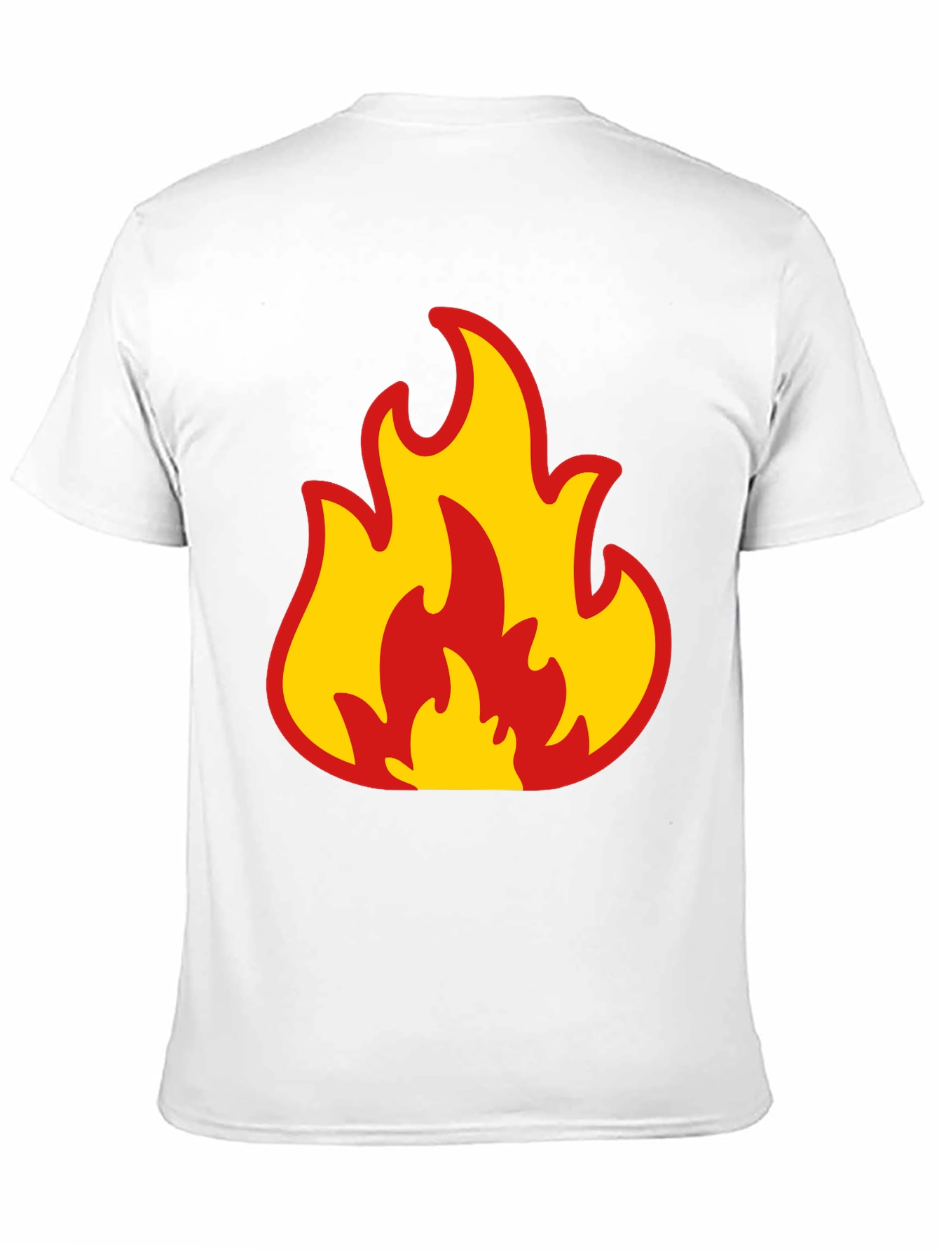 Bold Flame Graphic Tee - Black Cotton T-Shirt