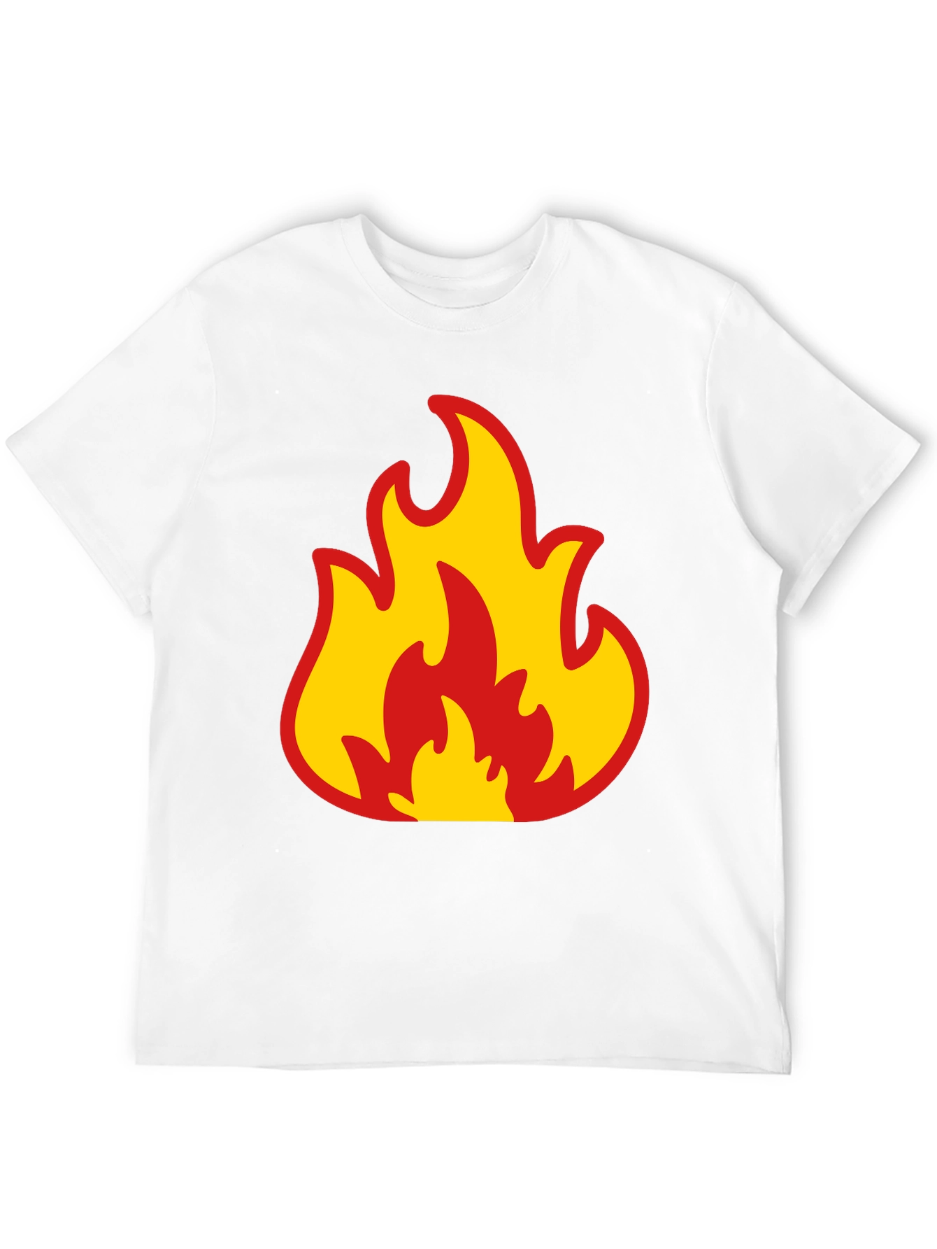 Bold Flame Graphic Tee - Black Cotton T-Shirt