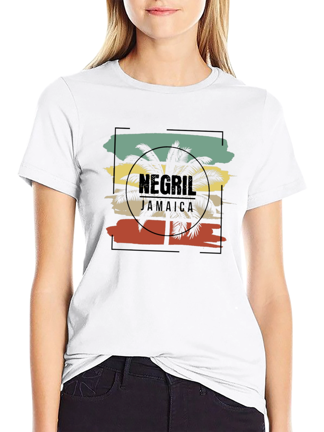 Negril Jamaica Palm Tree Graphic Tee